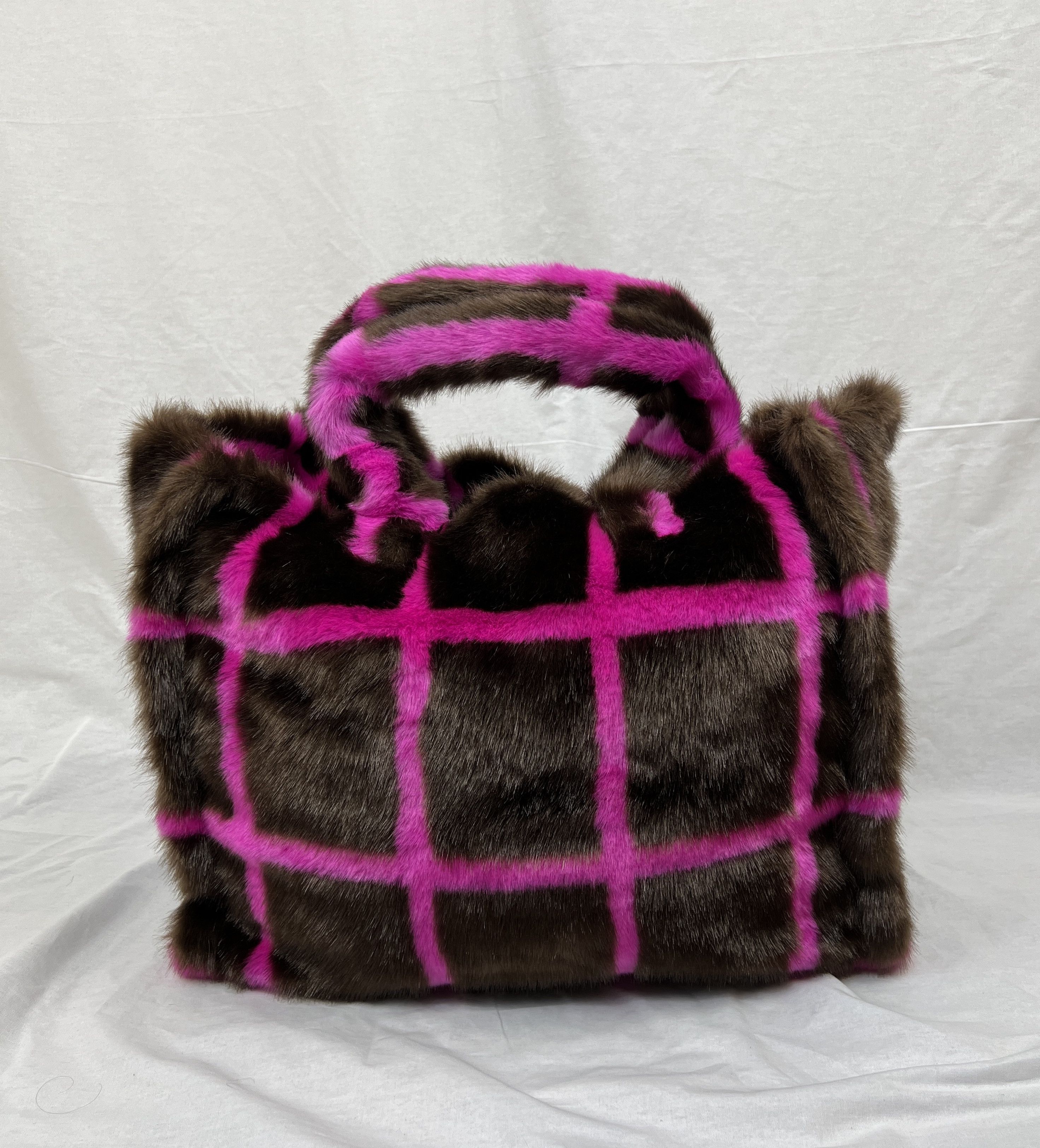 STAND STUDIO Stand Studio Faux Fur Large Tote Bag Check Size ONE SIZE - 4 Thumbnail
