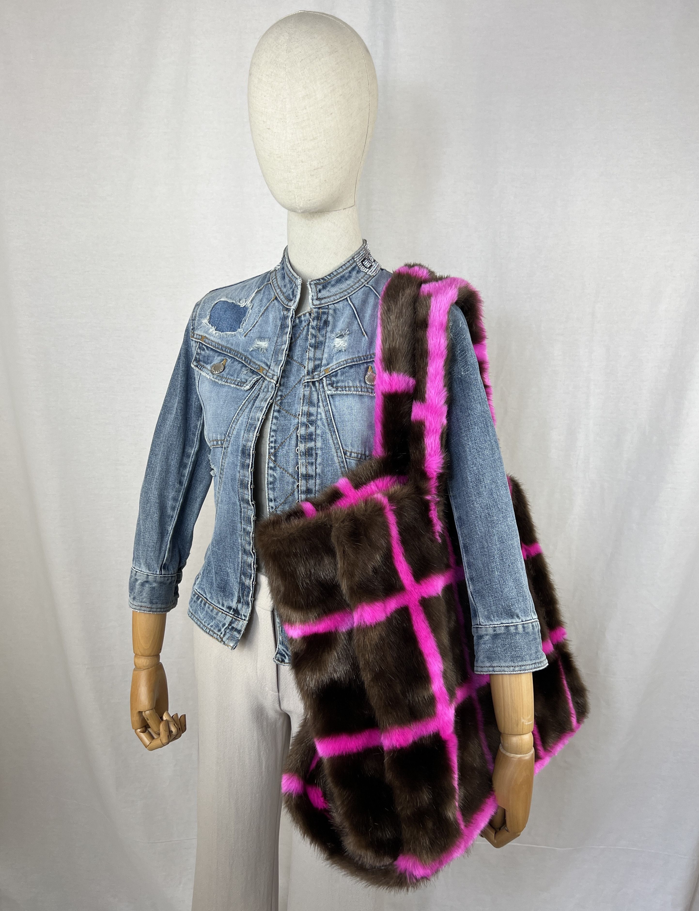 STAND STUDIO Stand Studio Faux Fur Large Tote Bag Check Size ONE SIZE - 3 Thumbnail