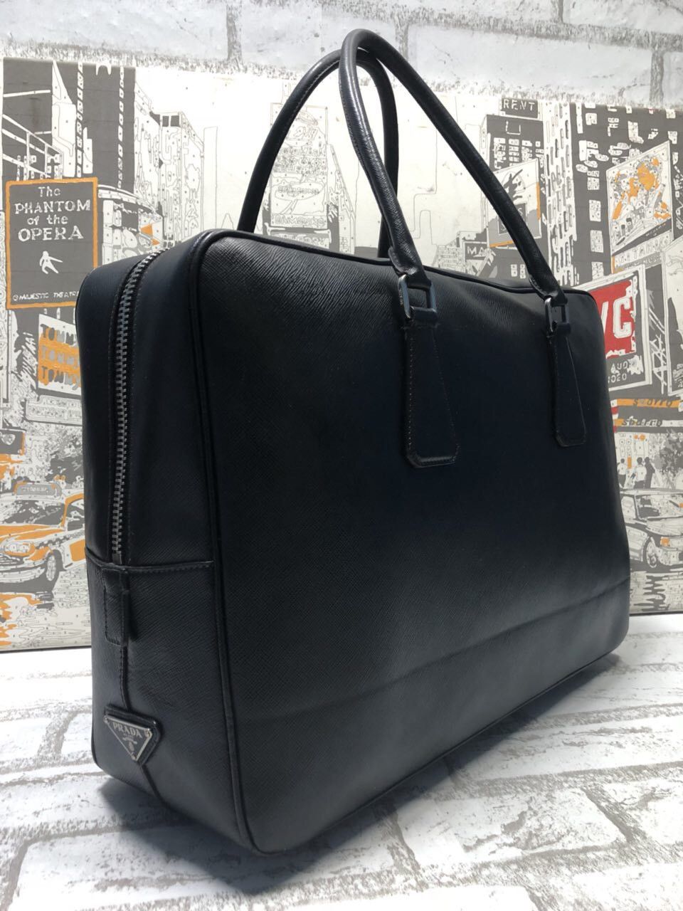 Prada PRADA SAFFIANO LEATHER TRAVEL BRIEFCASE NERO | Grailed