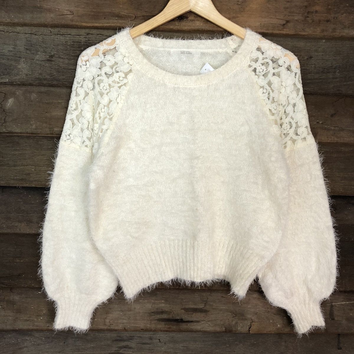 Homespun Knitwear × Japanese Brand DL Nice Claup White Mohair Shag Shaggy Knitwear #B620 Size S / US 4 / IT 40 - 8 Thumbnail