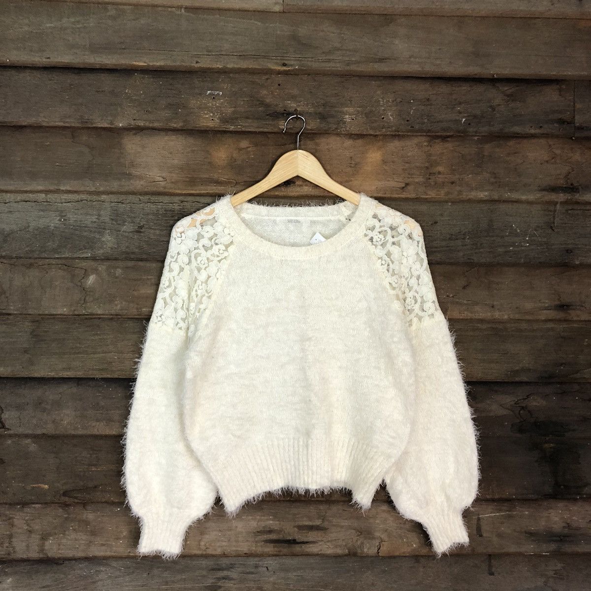 Homespun Knitwear × Japanese Brand DL Nice Claup White Mohair Shag Shaggy Knitwear #B620 Size S / US 4 / IT 40 - 3 Thumbnail