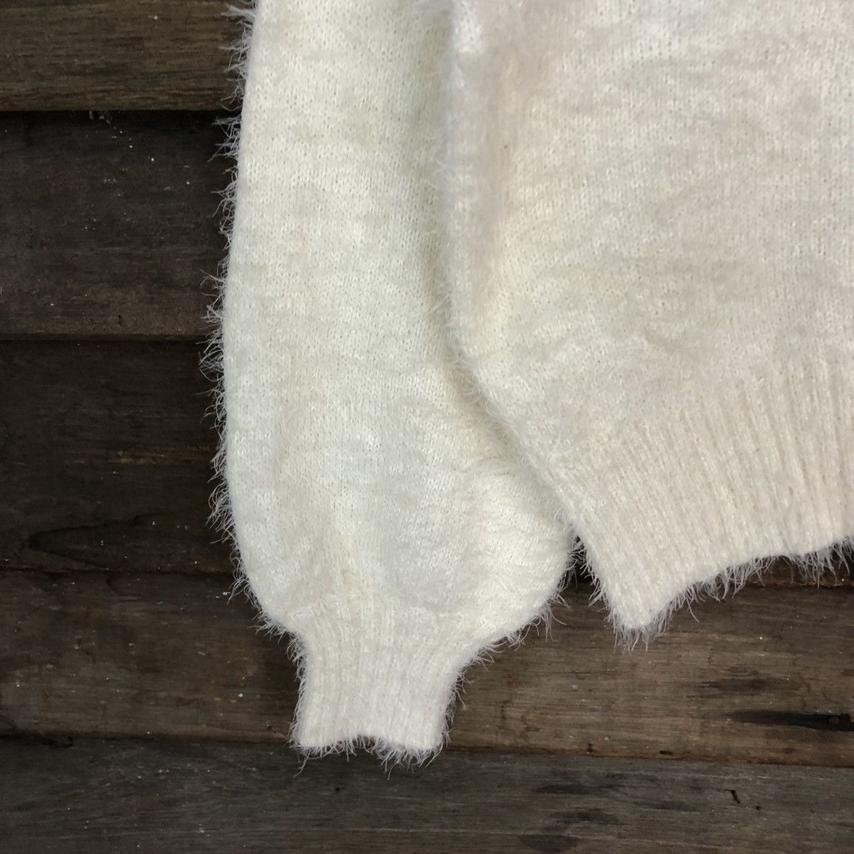 Homespun Knitwear × Japanese Brand DL Nice Claup White Mohair Shag Shaggy Knitwear #B620 Size S / US 4 / IT 40 - 6 Thumbnail
