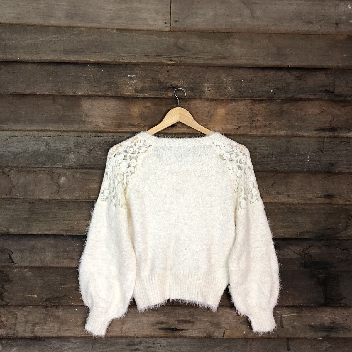Homespun Knitwear × Japanese Brand DL Nice Claup White Mohair Shag Shaggy Knitwear #B620 Size S / US 4 / IT 40 - 12 Thumbnail