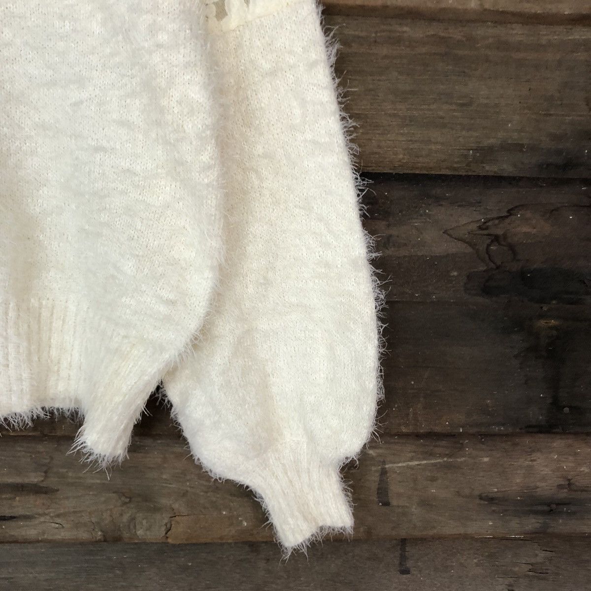 Homespun Knitwear × Japanese Brand DL Nice Claup White Mohair Shag Shaggy Knitwear #B620 Size S / US 4 / IT 40 - 4 Thumbnail
