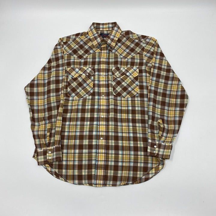 Vintage Levi’s Big E Pearl Snap Button Down Size L Made In U