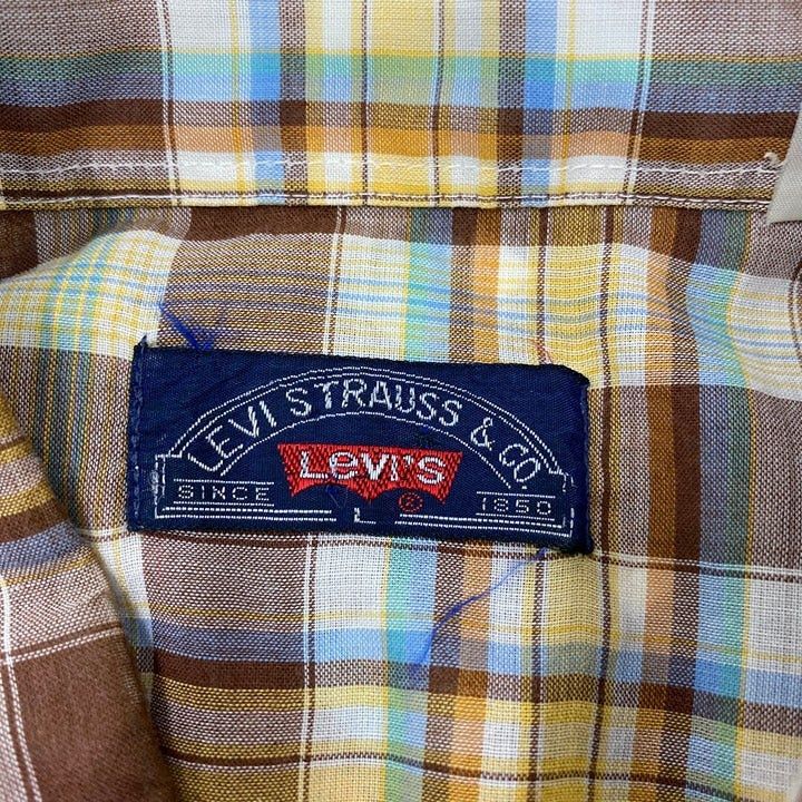 Vintage Levi’s Big E Pearl Snap Button Down Size L Made In U