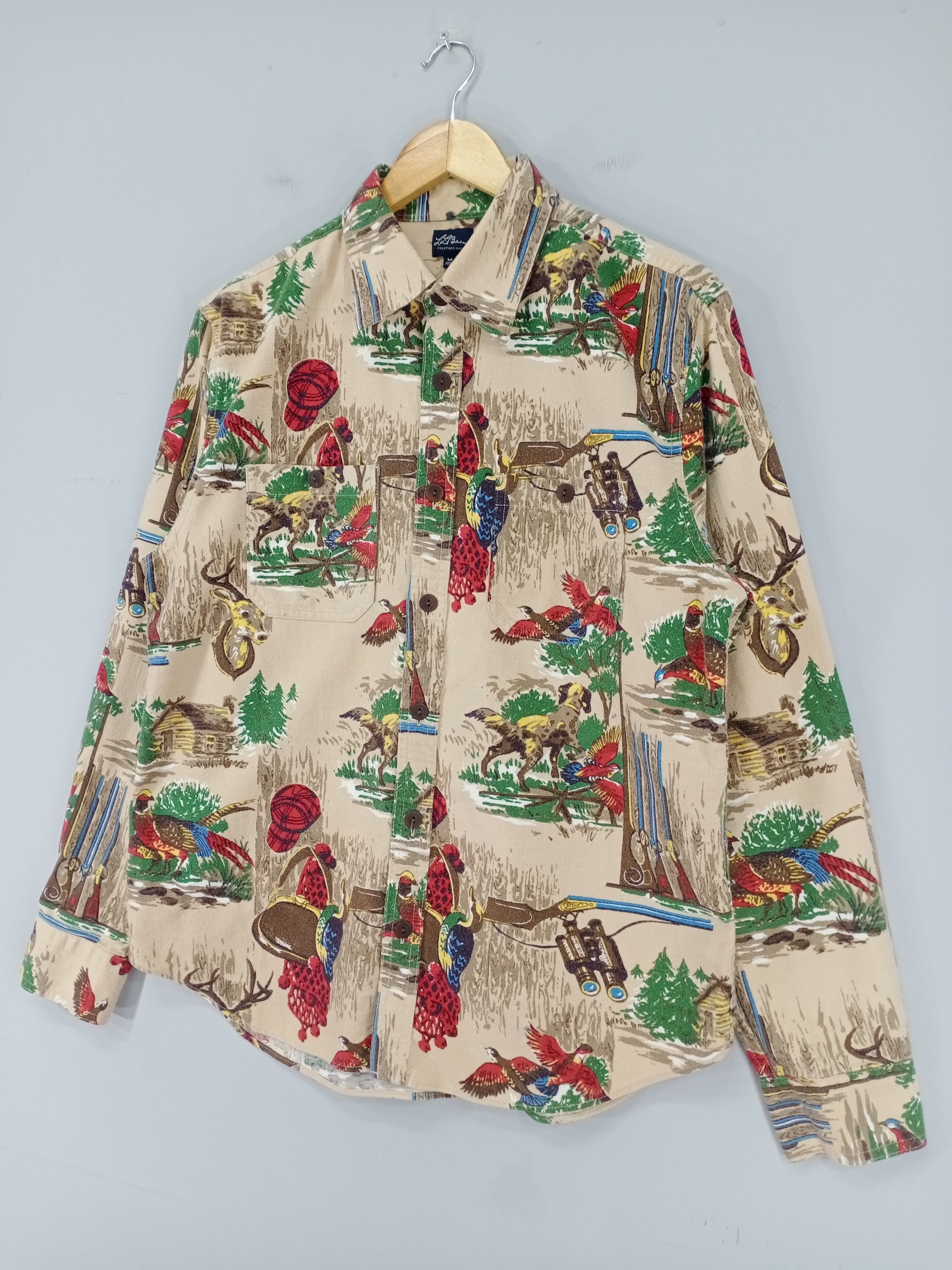 💥RARE💥L.L Bean Fullprint Button Ups Shirt