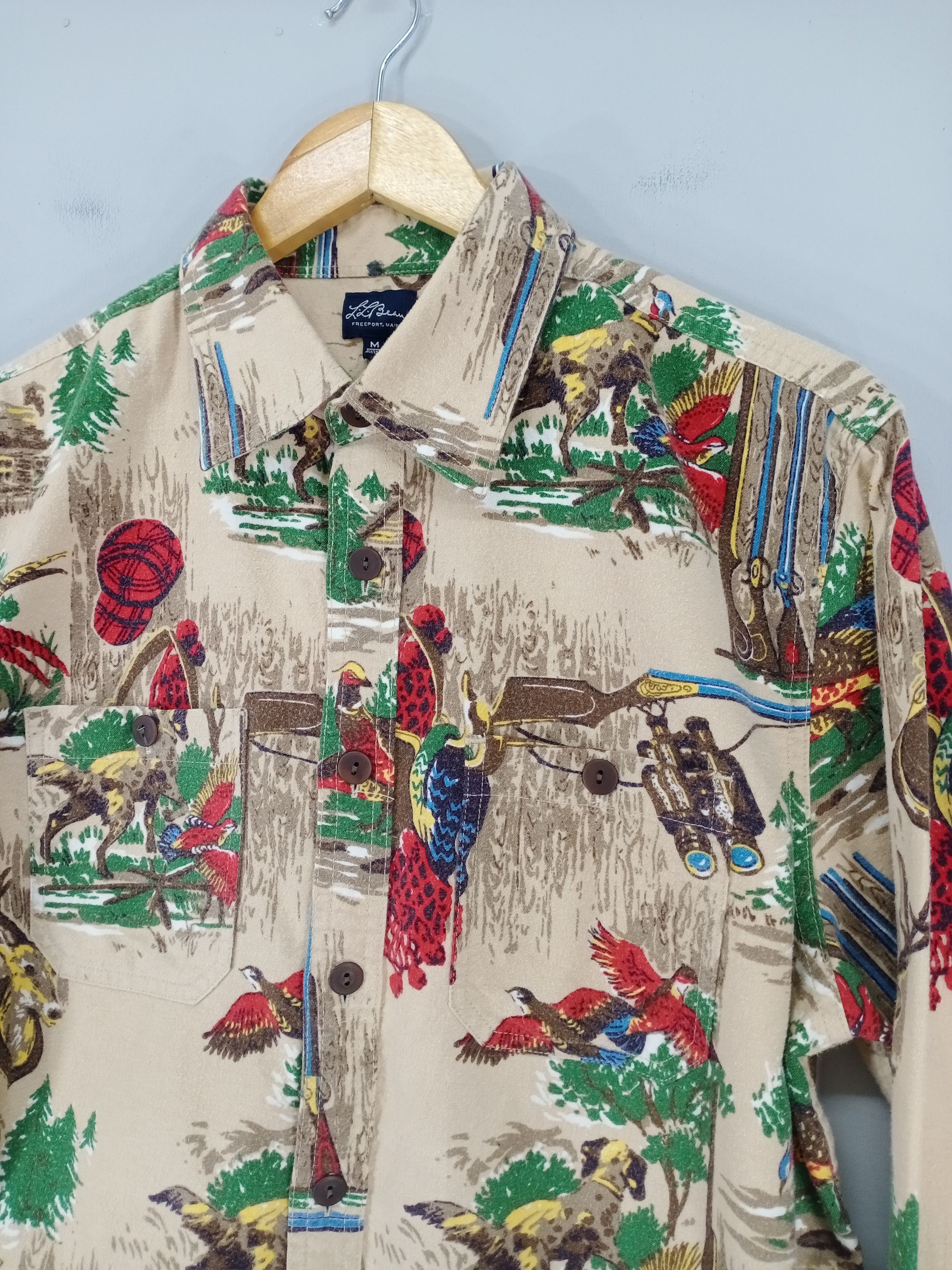 💥RARE💥L.L Bean Fullprint Button Ups Shirt
