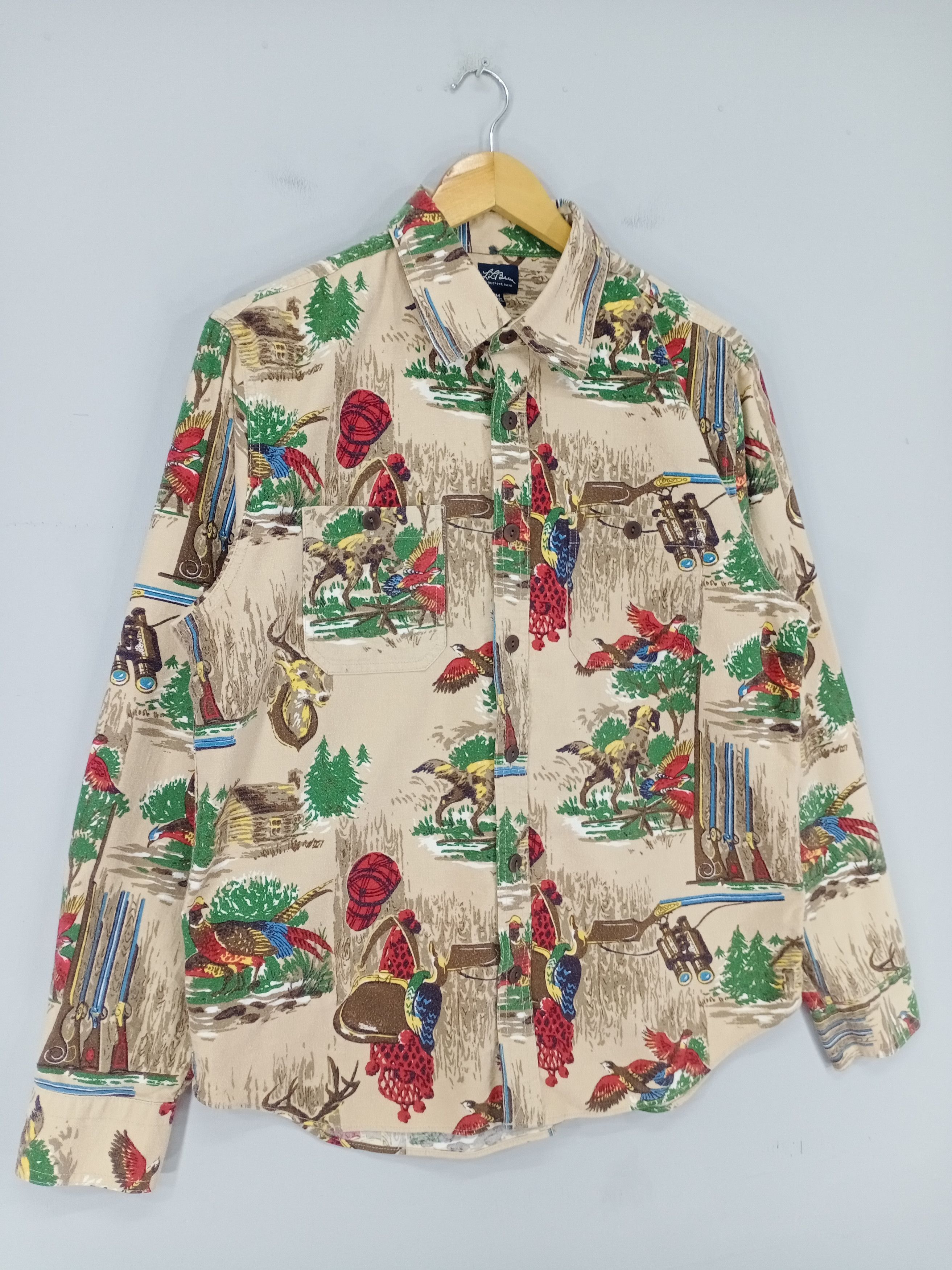 💥RARE💥L.L Bean Fullprint Button Ups Shirt