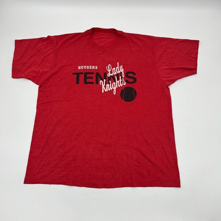 Vintage 80s Rutgers Women's Tennis T-shirt Single Stitch