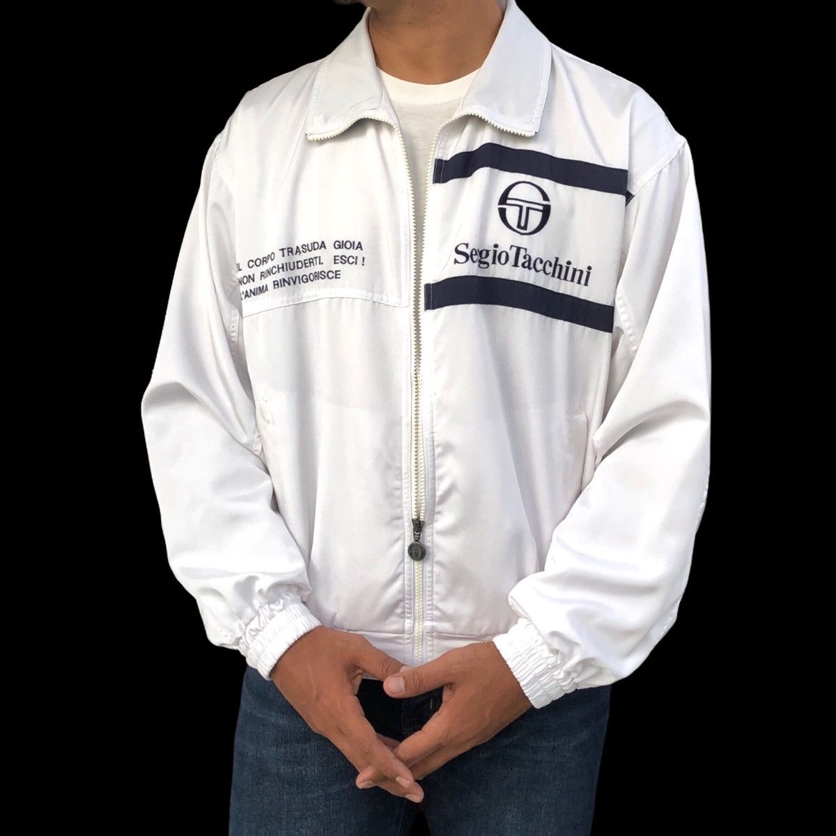 Sergio Tacchini Vintage Sergio Tacchini Embroidery Logo Light Bomber Jacket Size US L / EU 52-54 / 3 - 3 Thumbnail