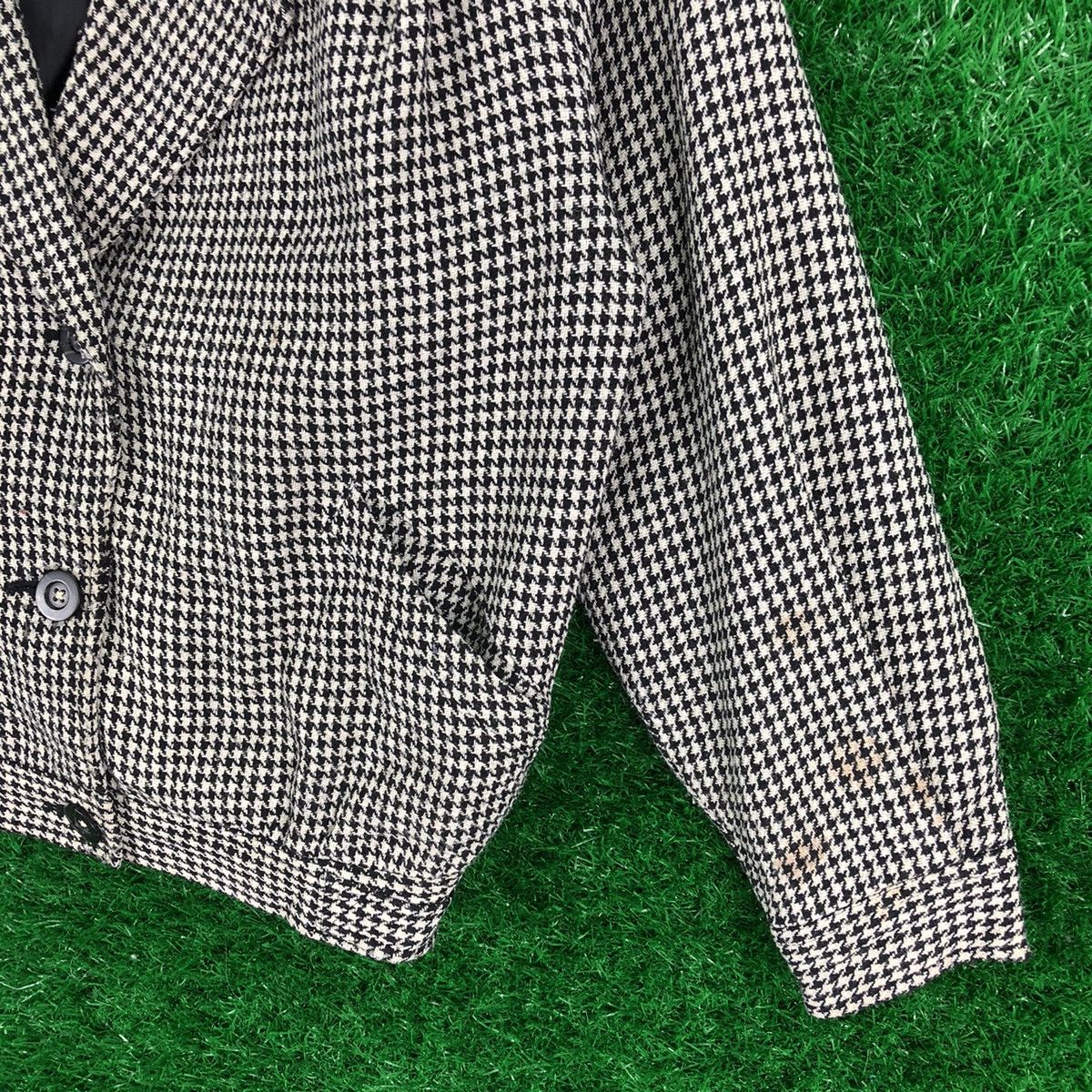 Japanese Brand Vintage 80's Houndstooth Cropped Coat Double Breasted Size US M / EU 48-50 / 2 - 3 Thumbnail