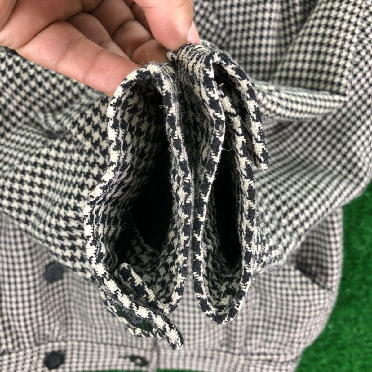 Japanese Brand Vintage 80's Houndstooth Cropped Coat Double Breasted Size US M / EU 48-50 / 2 - 10 Thumbnail
