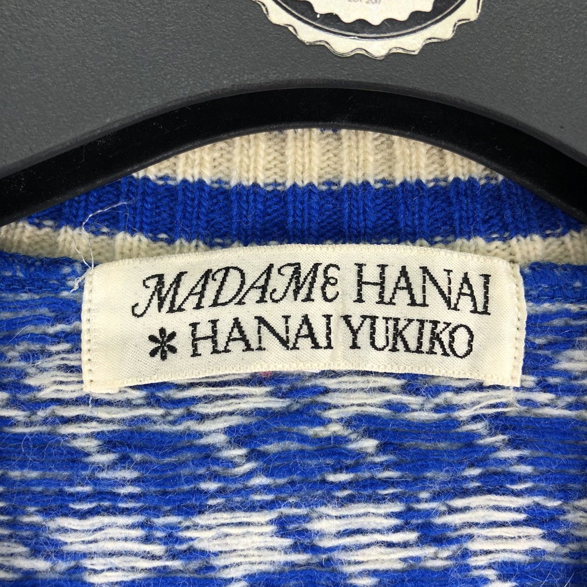 Aran Isles Knitwear Vintage 80's Knit Blue Houndstooth Vest by Madame Hanai Size US XXS / EU 40 - 9 Thumbnail