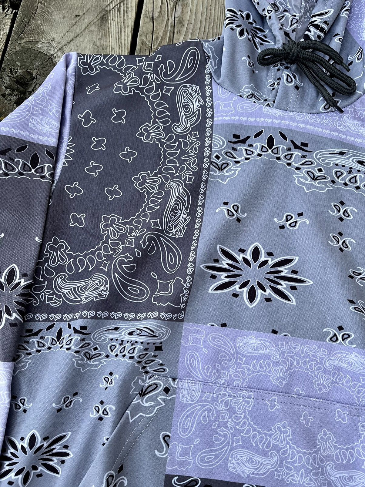 Vintage Patchwork Hoodie Paisley Grey Size US XL / EU 56 / 4 - 3 Thumbnail