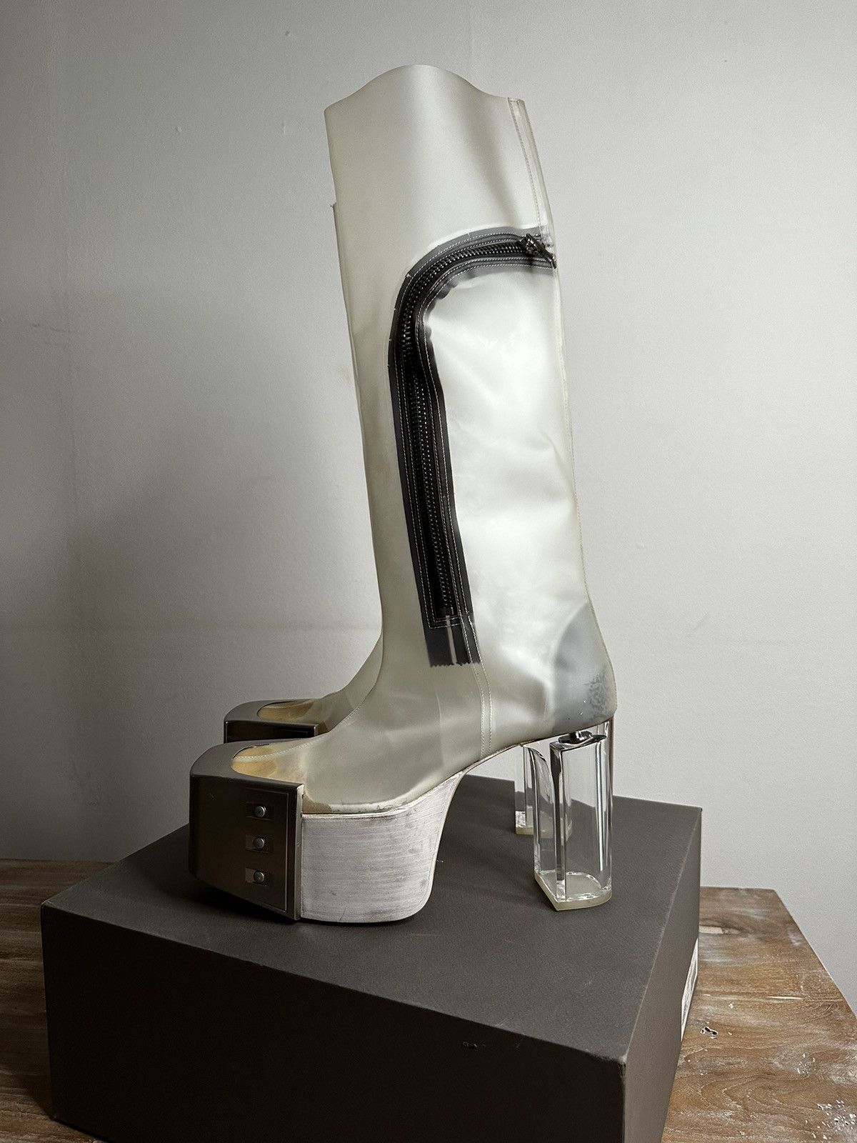 Rick Owens SUPER RARE rick owens Translucent kissboots pvc Size US 8 / EU 41 - 1 Thumbnail
