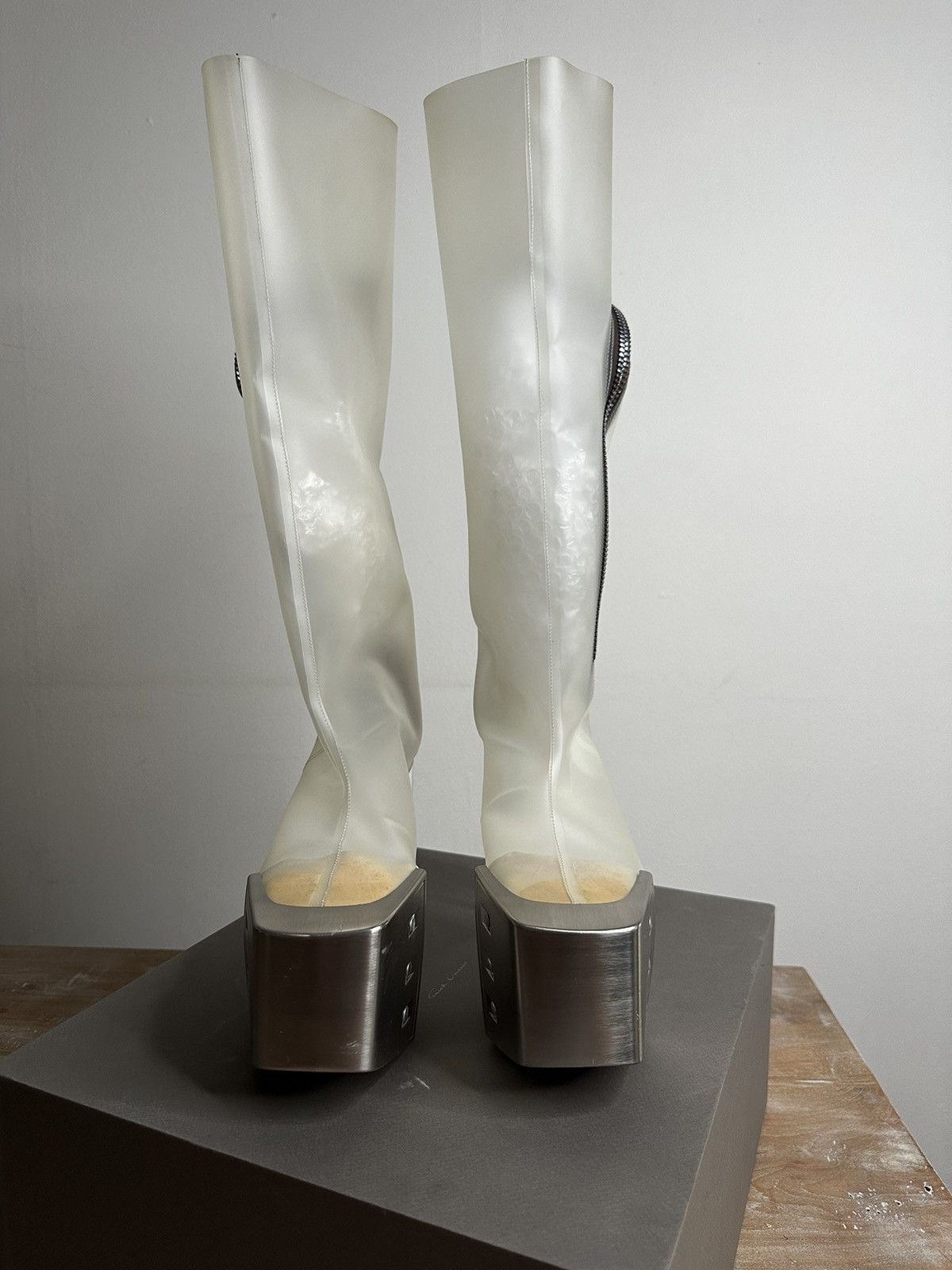 Rick Owens SUPER RARE rick owens Translucent kissboots pvc Size US 8 / EU 41 - 2 Thumbnail