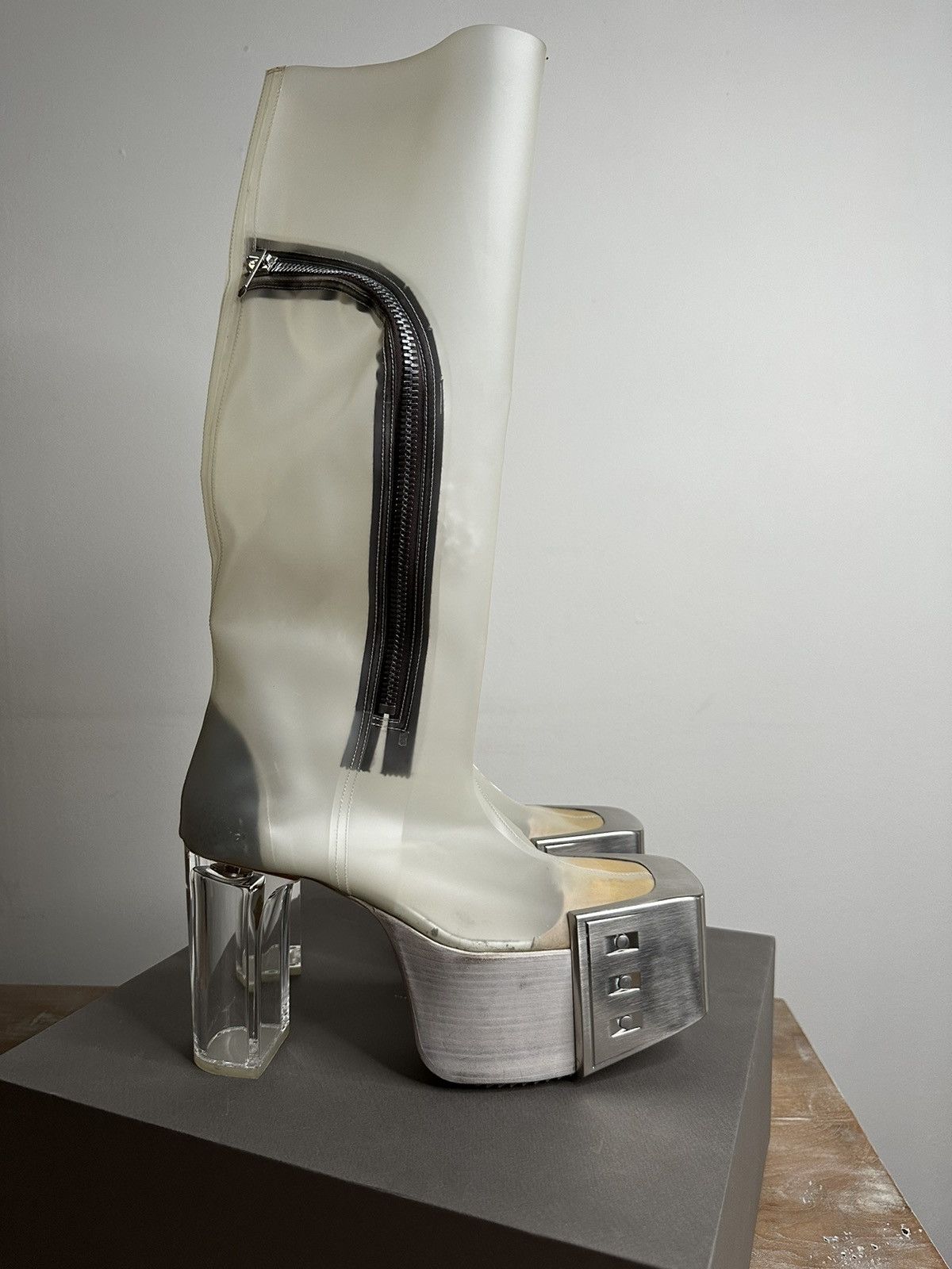 Rick Owens SUPER RARE rick owens Translucent kissboots pvc Size US 8 / EU 41 - 3 Thumbnail
