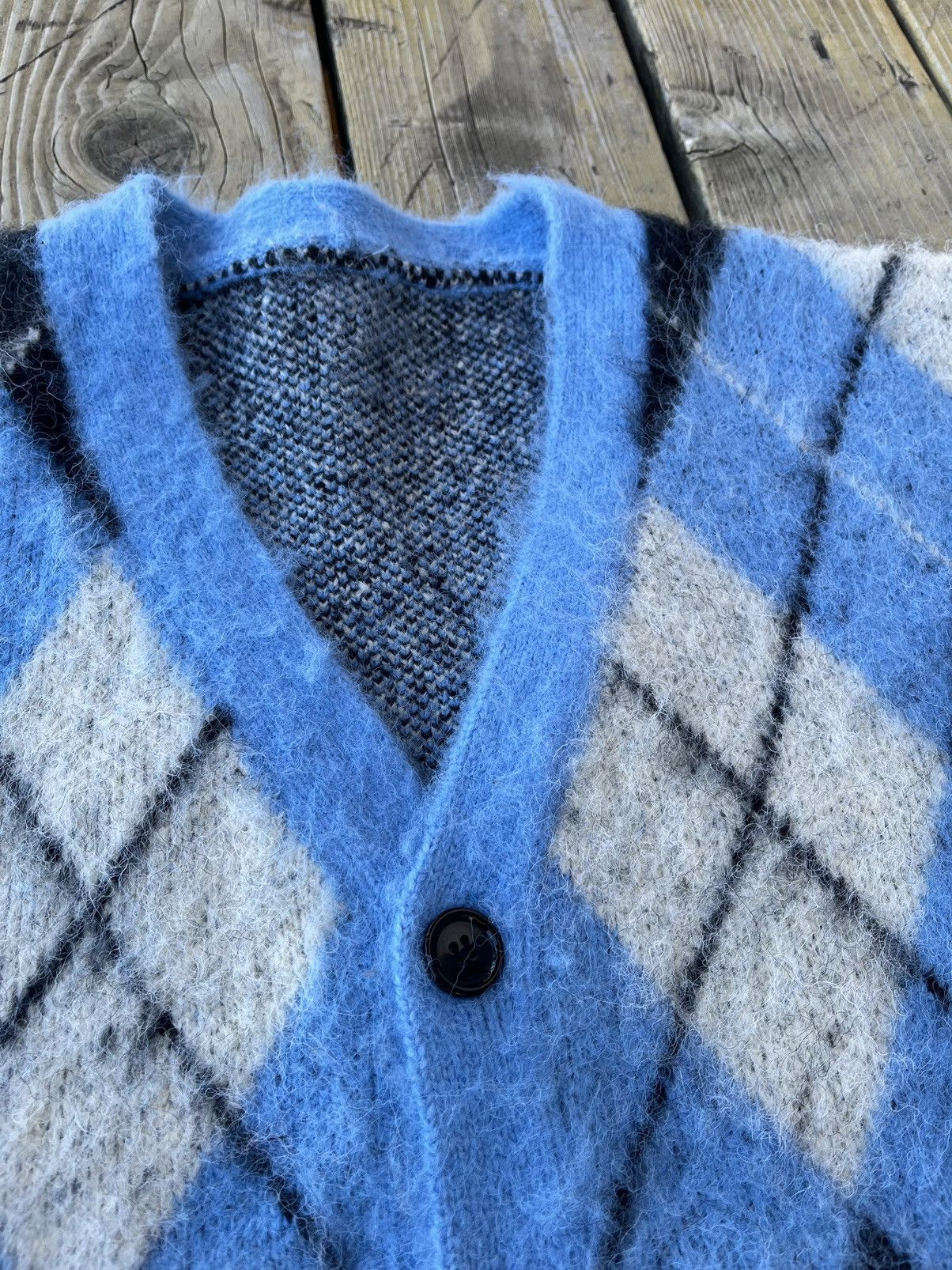 Other Shag Argyle Knit Cardigan Size US L / EU 52-54 / 3 - 4 Thumbnail
