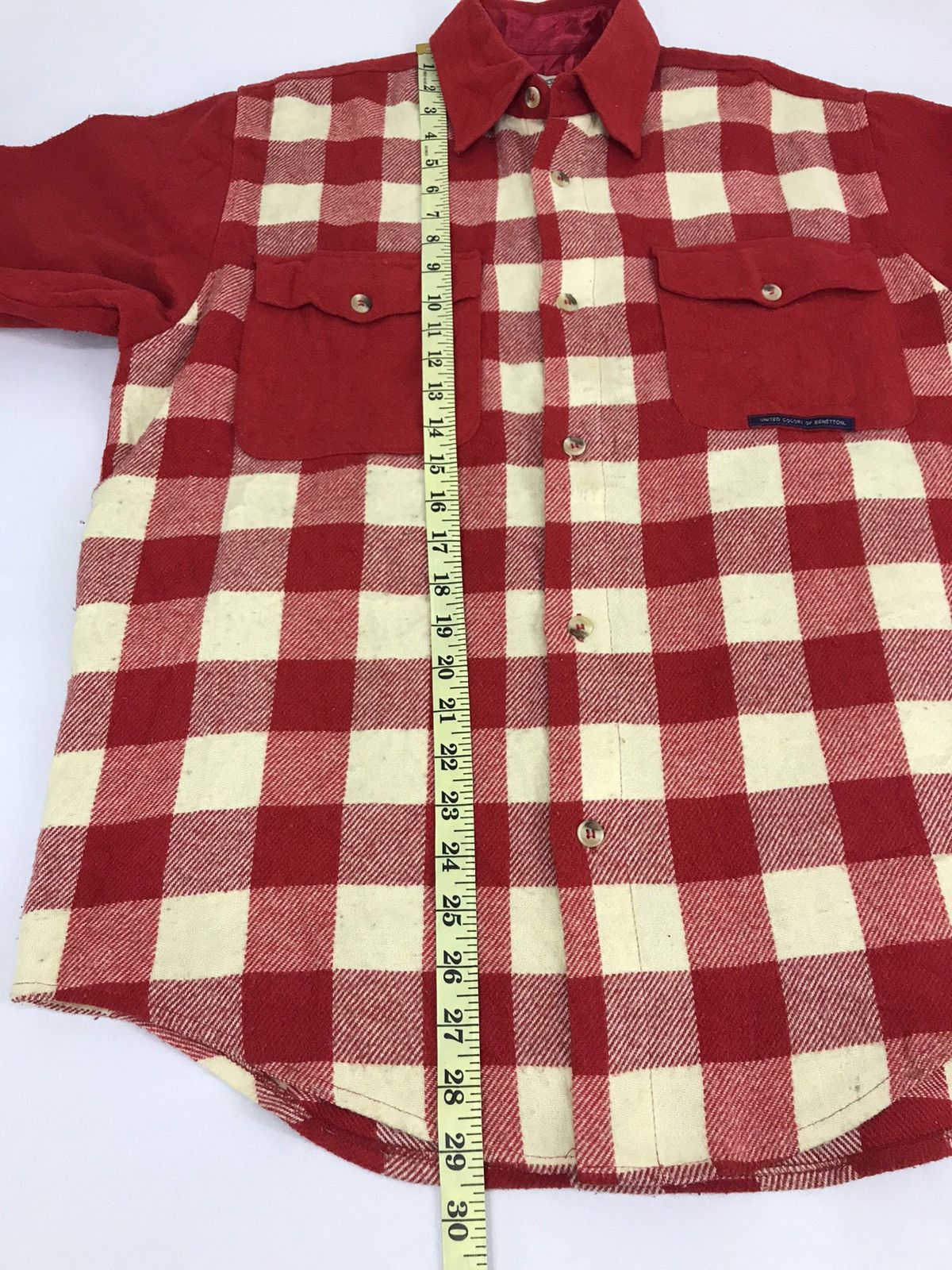 Designer × Flannel × United Colors Of Benetton Vtg United Colors Of Benetton Flannel Plaid Checked Design Size US S / EU 44-46 / 1 - 6 Thumbnail