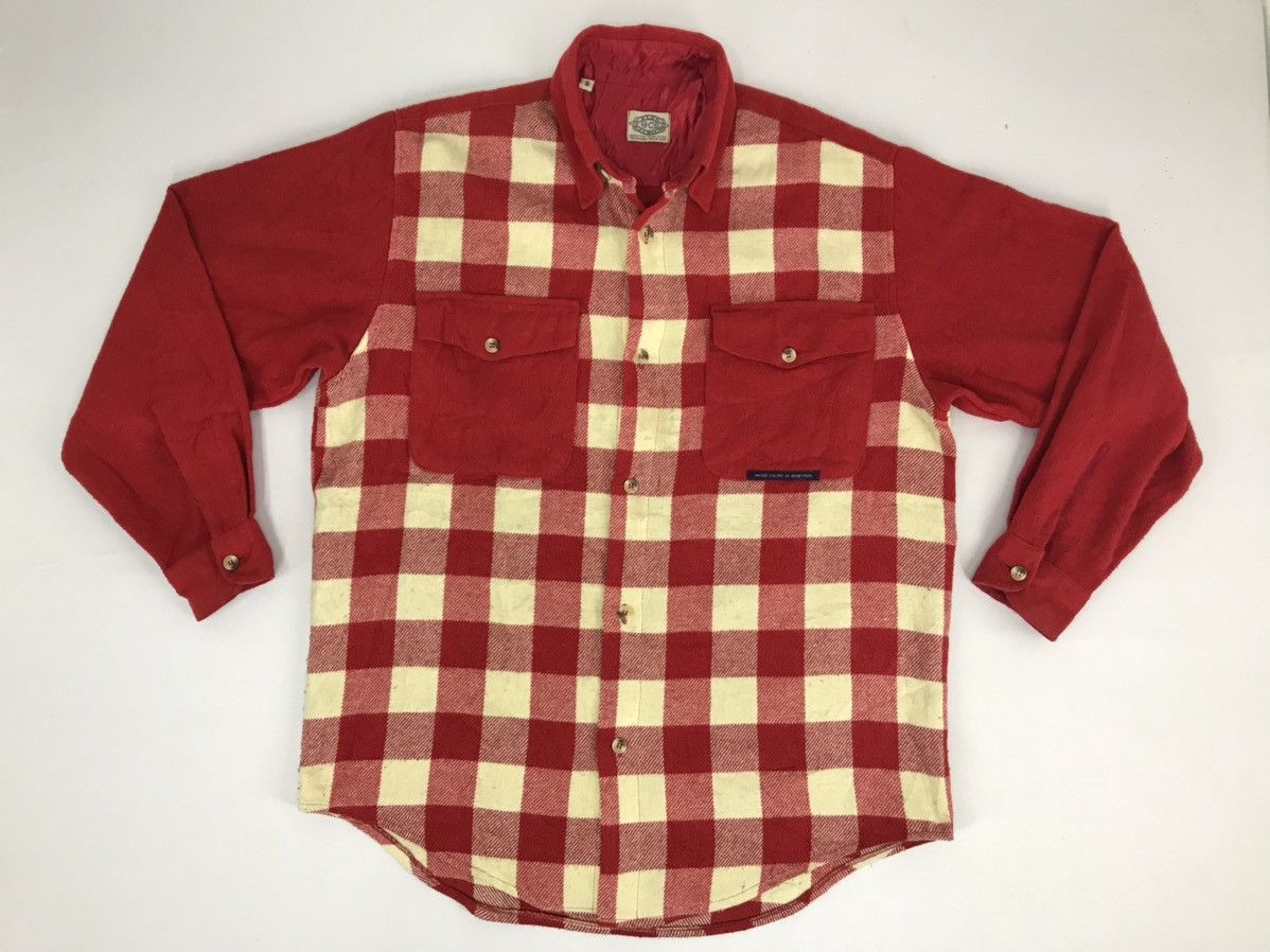 Designer × Flannel × United Colors Of Benetton Vtg United Colors Of Benetton Flannel Plaid Checked Design Size US S / EU 44-46 / 1 - 1 Thumbnail