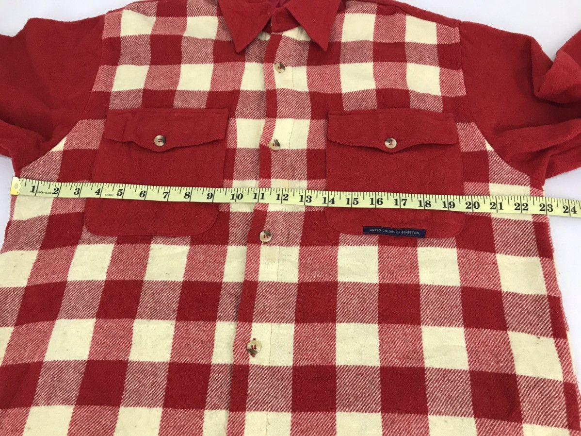 Designer × Flannel × United Colors Of Benetton Vtg United Colors Of Benetton Flannel Plaid Checked Design Size US S / EU 44-46 / 1 - 5 Thumbnail
