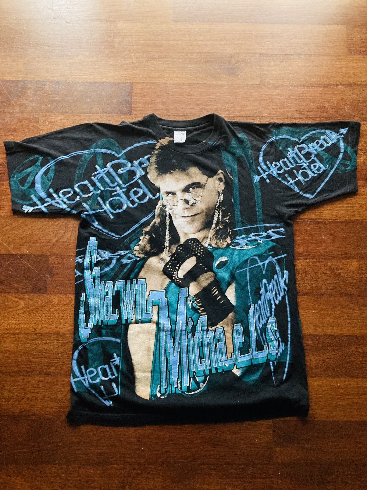 image of Vintage 1995 Shawn Michaels Heartbreak Hotel in Black, Men's (Size XL)