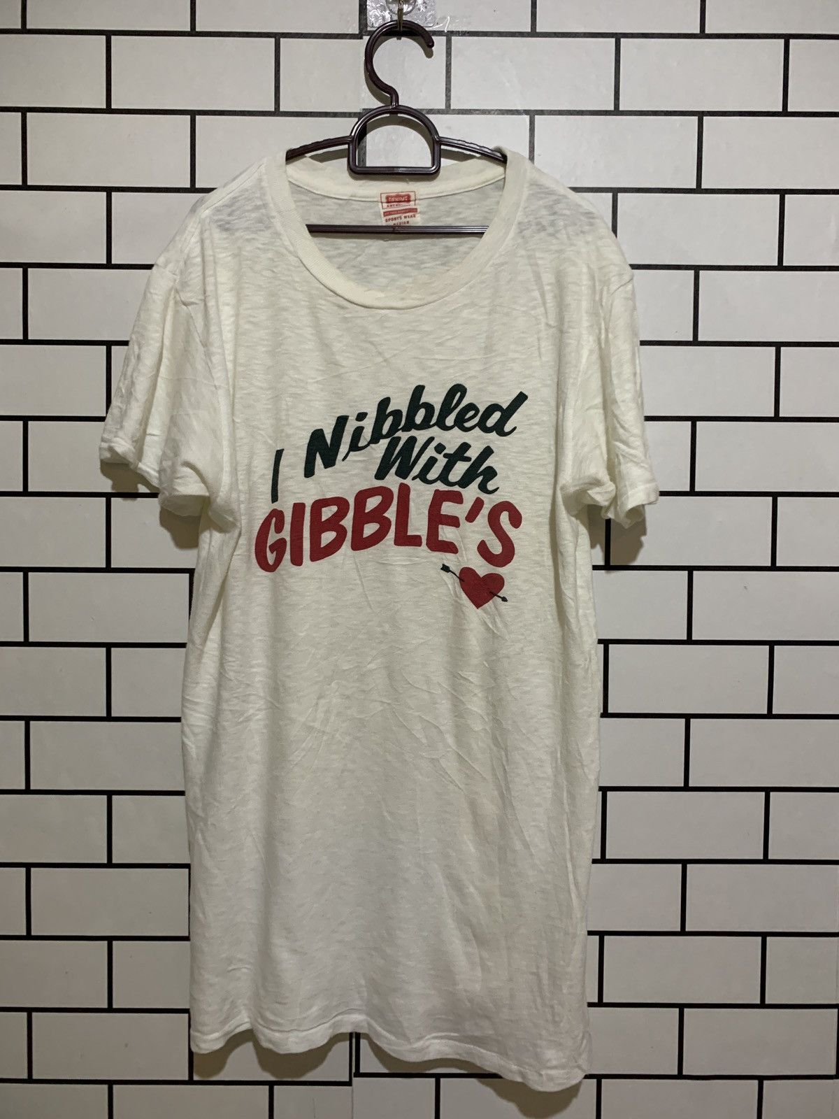 image of Vintage I Nibbled With Gibbles Vd16 in White, Men's (Size Large)