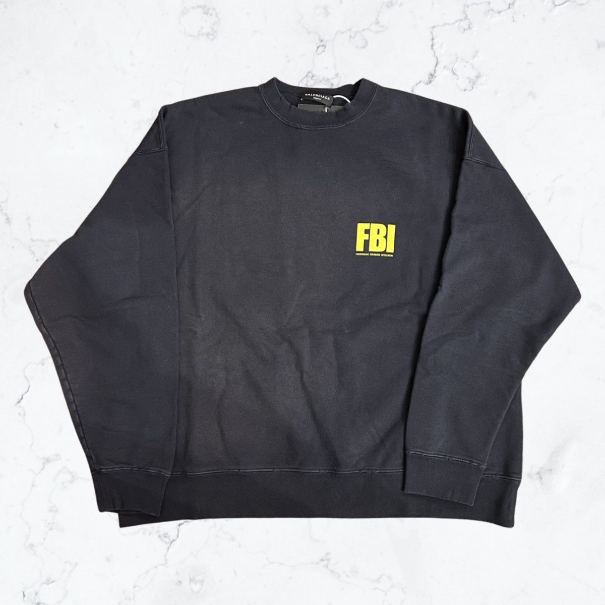 Image of Balenciaga Fbi Sweatshirt Small in Black, Men's