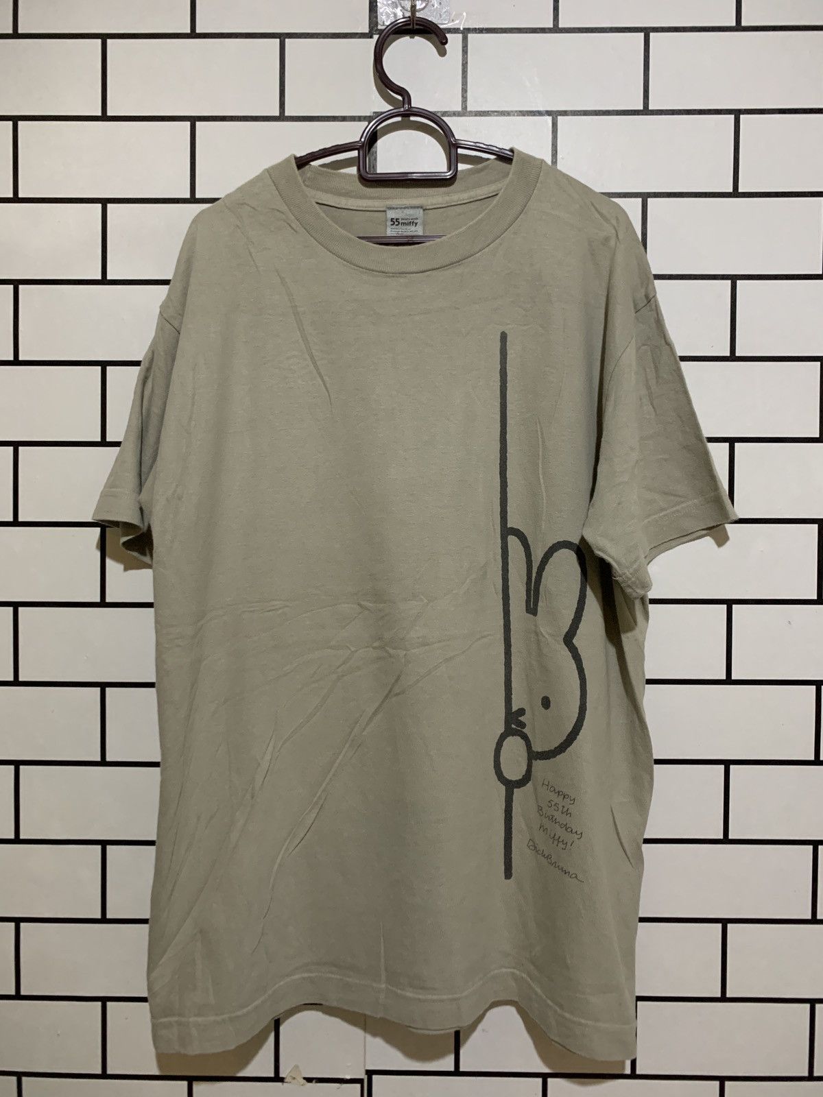 Image of Vintage Happy 55Th Birthday Miffy Vd16 in Grey, Men's (Size Large)