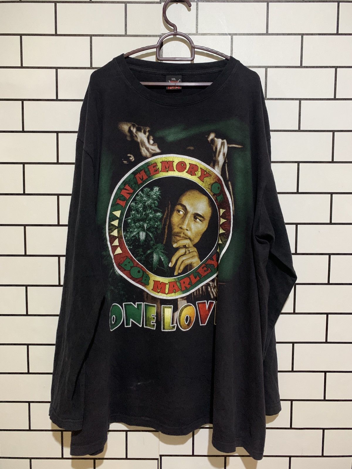 image of Vintage In Memory Of Bob Marley Vd16 in Black, Men's (Size 2XL)