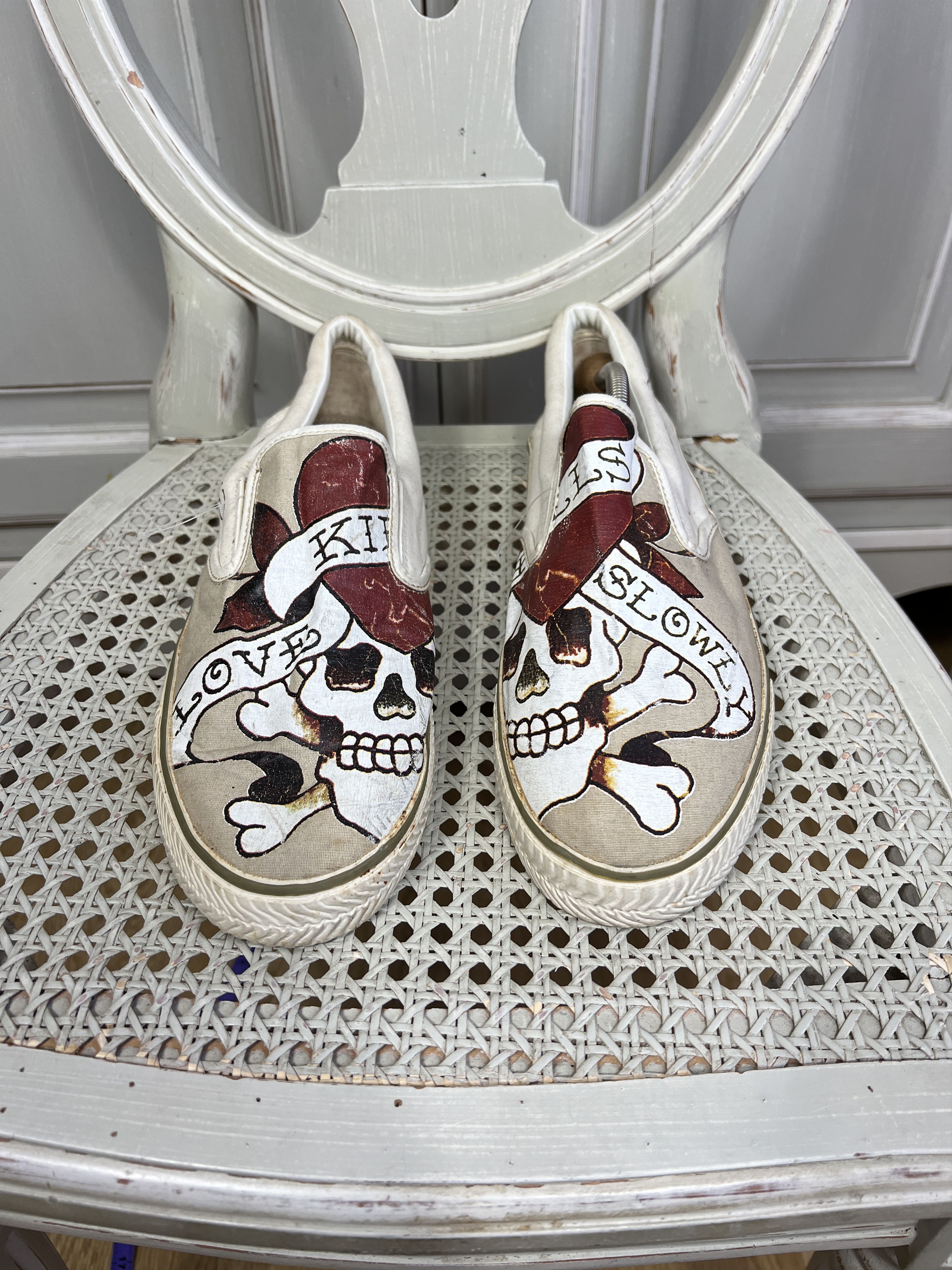 Ed Hardy × Vintage VINTAGE ED HARDY SLIP ONS SHOES Size US 11.5 / EU 44-45 - 1 Thumbnail