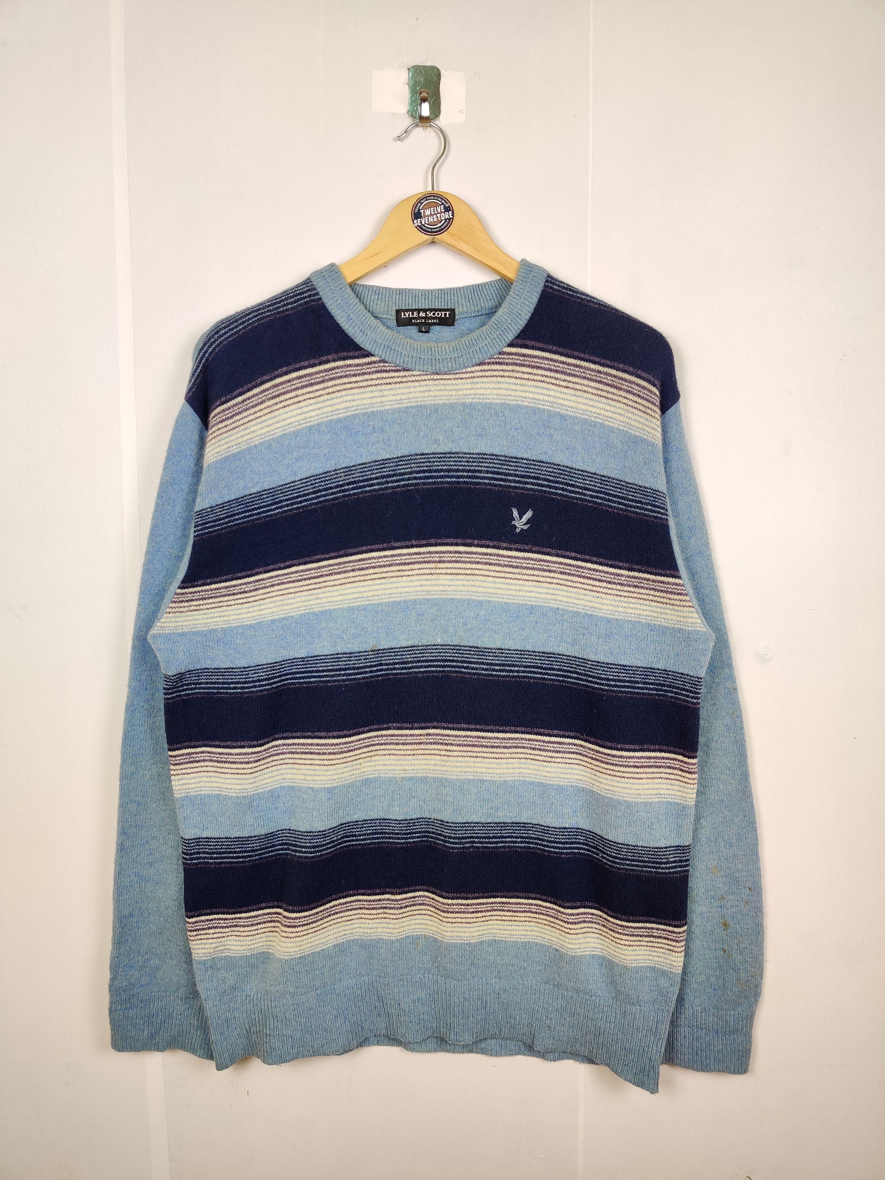 Lyle & Scott Lyle & Scott Striped Knit Sweater Size US L / EU 52-54 / 3 - 1 Thumbnail