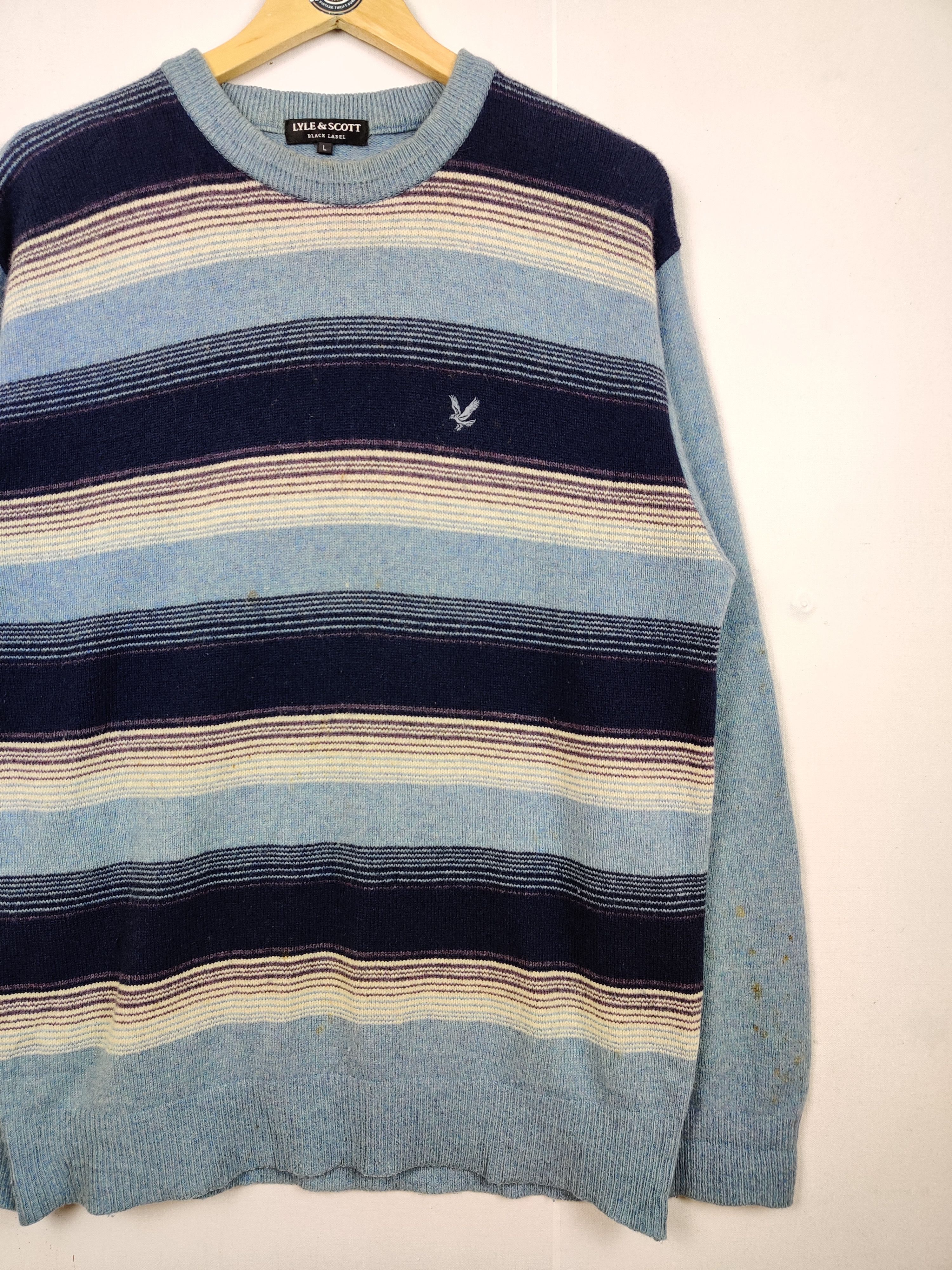 Lyle & Scott Lyle & Scott Striped Knit Sweater Size US L / EU 52-54 / 3 - 3 Thumbnail