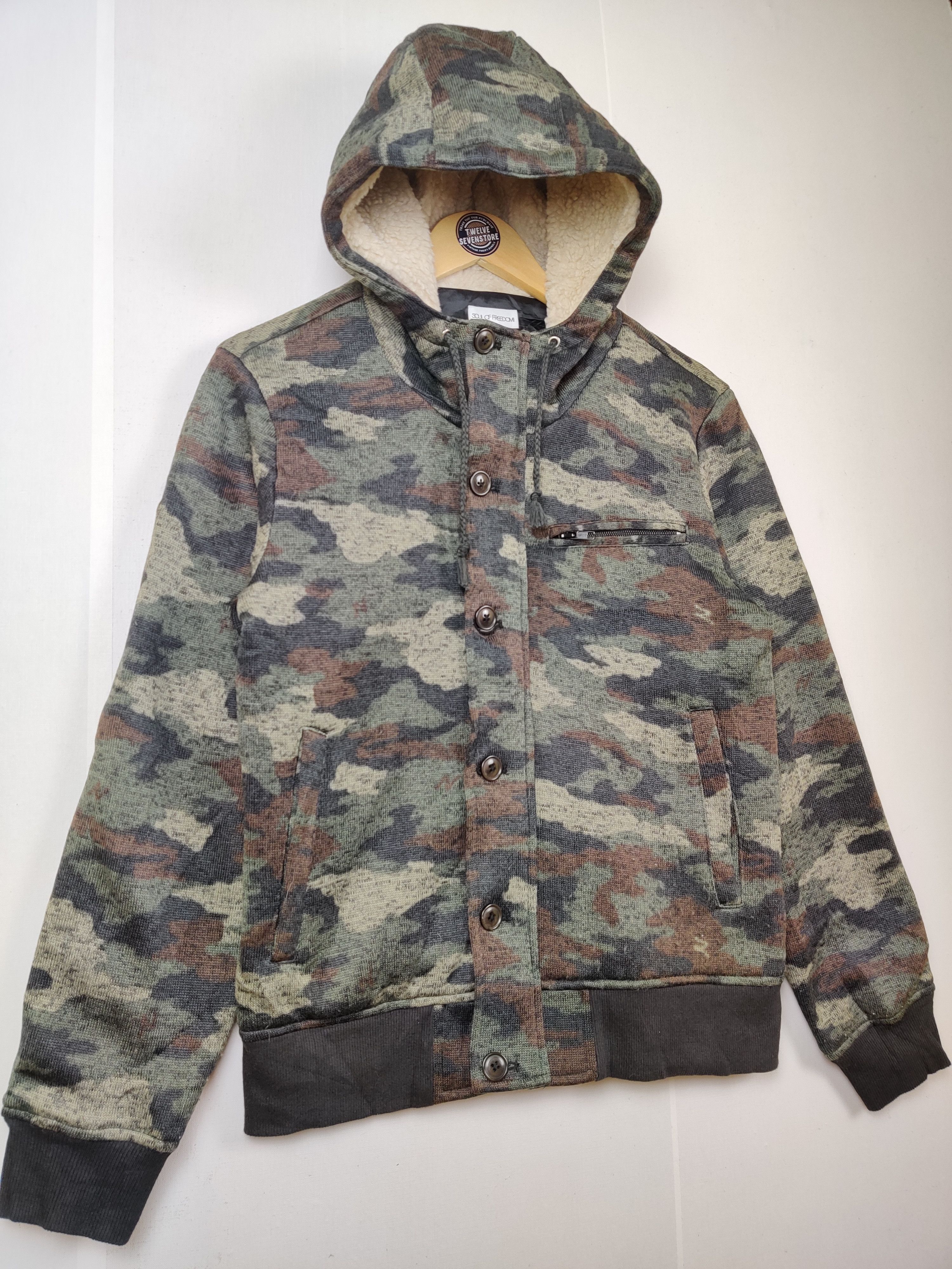 Japanese Brand Vintage Camo Lining Sherpa Hoodie By Soul Of Freedomi Size US M / EU 48-50 / 2 - 4 Thumbnail