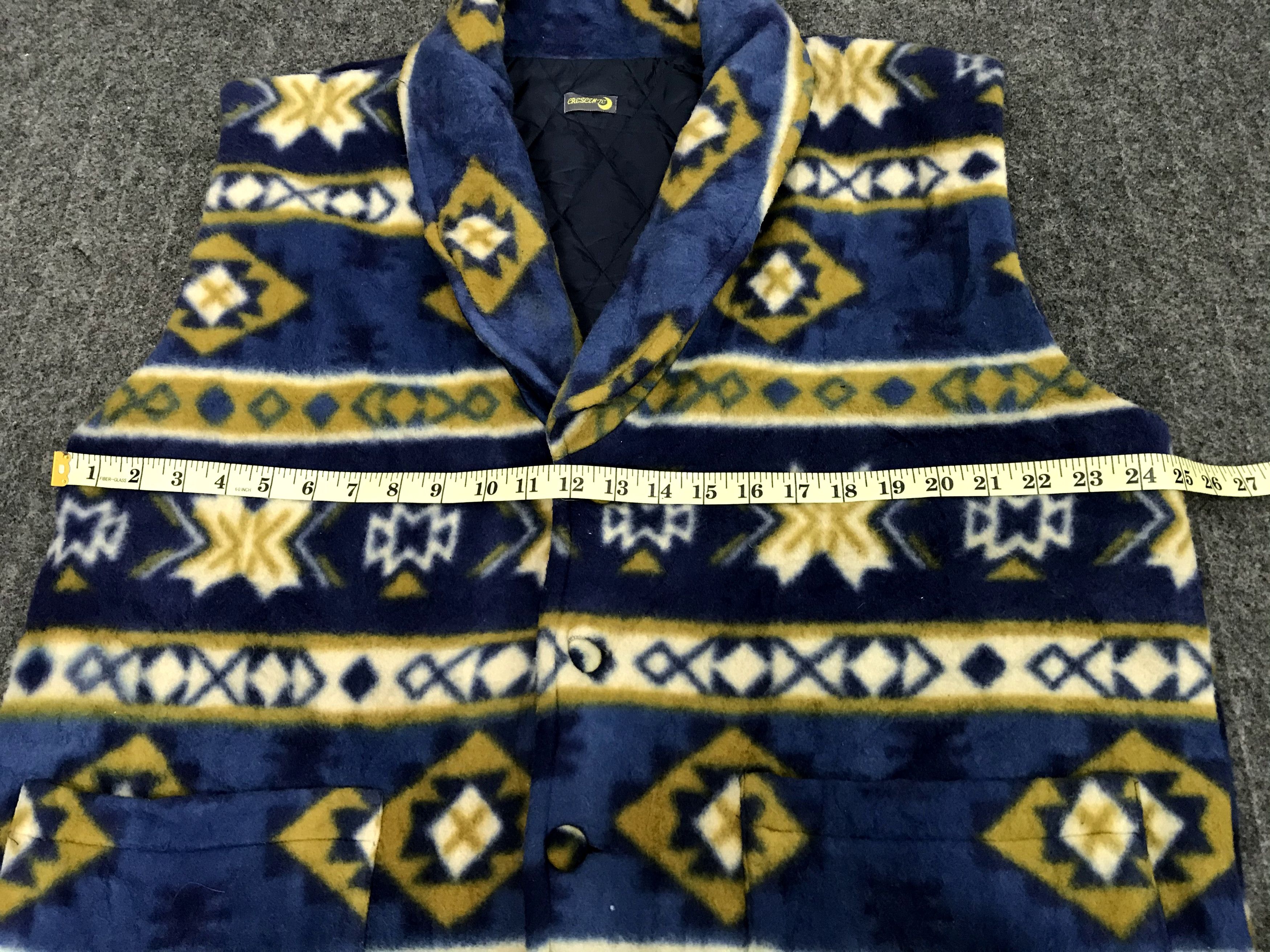 Japanese Brand Vintage Crescent Wool Fleece Vest Padded Quilted Inner Size US XL / EU 56 / 4 - 3 Thumbnail