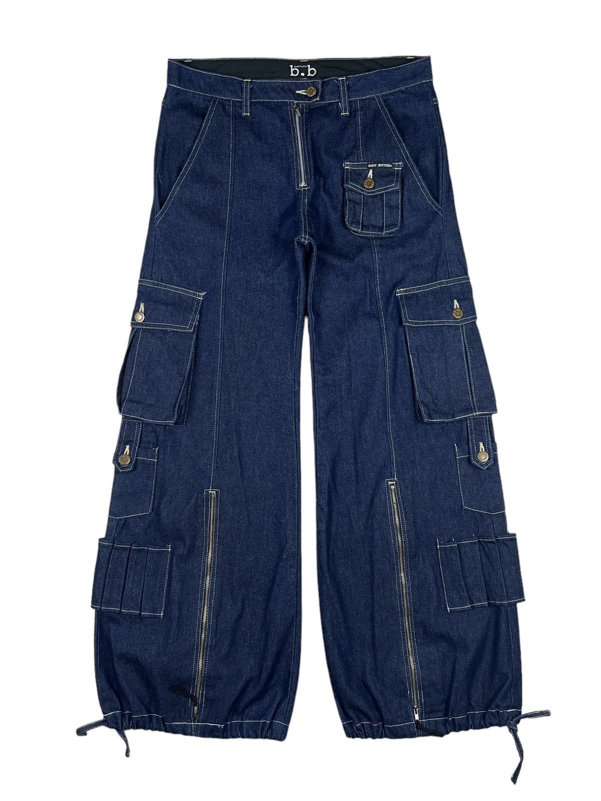 Japanese Brand Vintage Body Butter 🇯🇵 Parachute Denim Cargo Pants Size US 33 - 1 Thumbnail