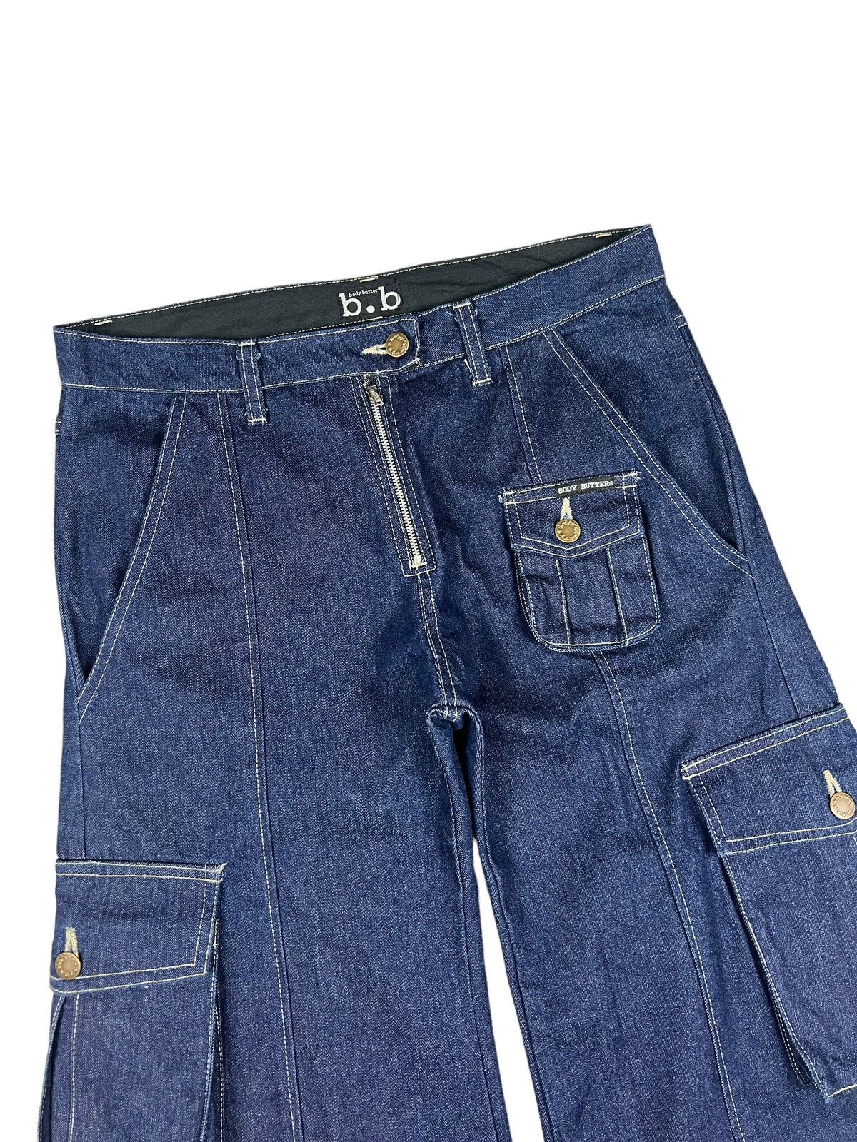 Japanese Brand Vintage Body Butter 🇯🇵 Parachute Denim Cargo Pants Size US 33 - 3 Thumbnail