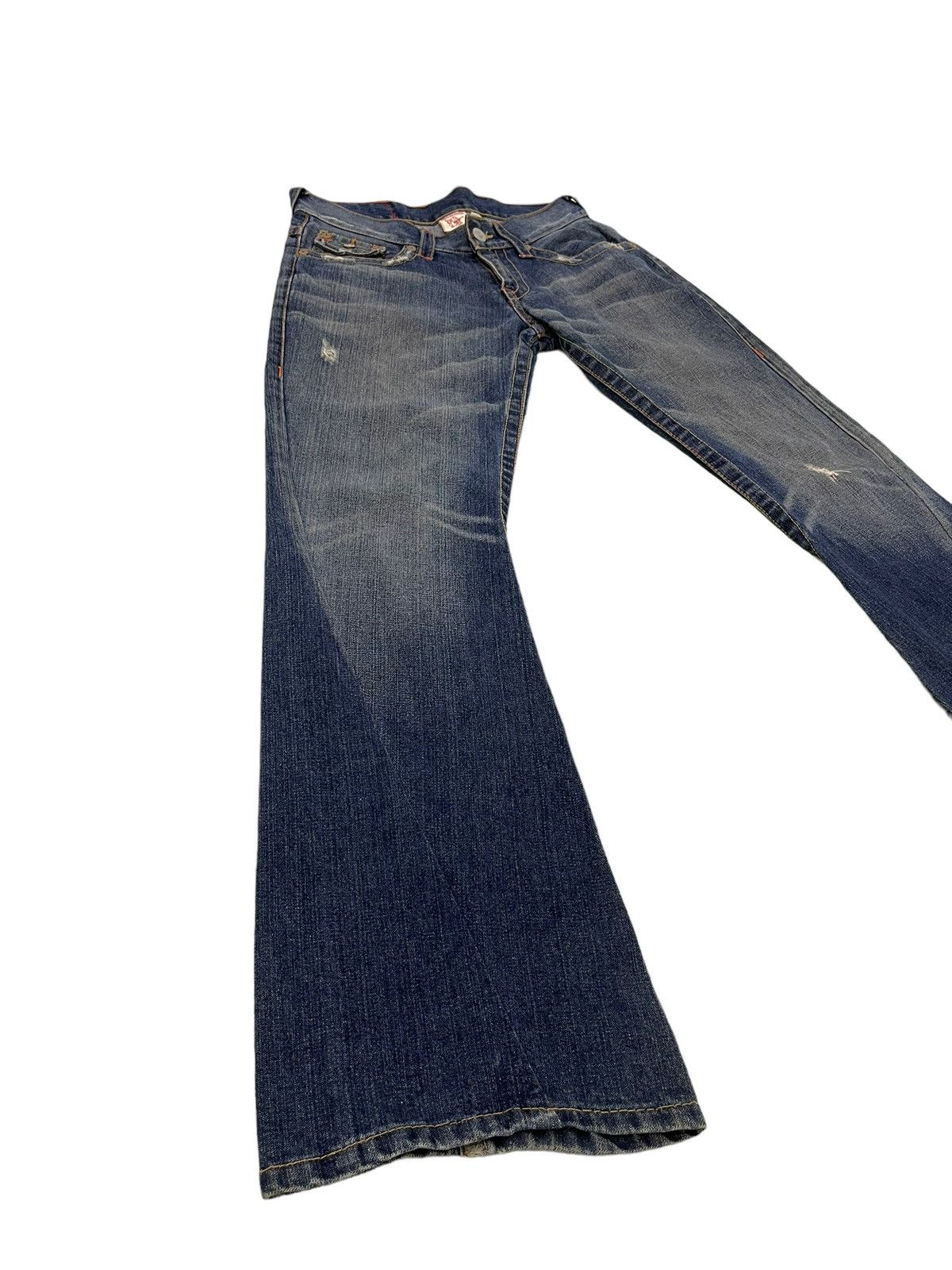 Japanese Brand Flare Jeans True Religion Low Rise Distres Boot Cut 5🟦3 Size US 30 / EU 46 - 1 Thumbnail