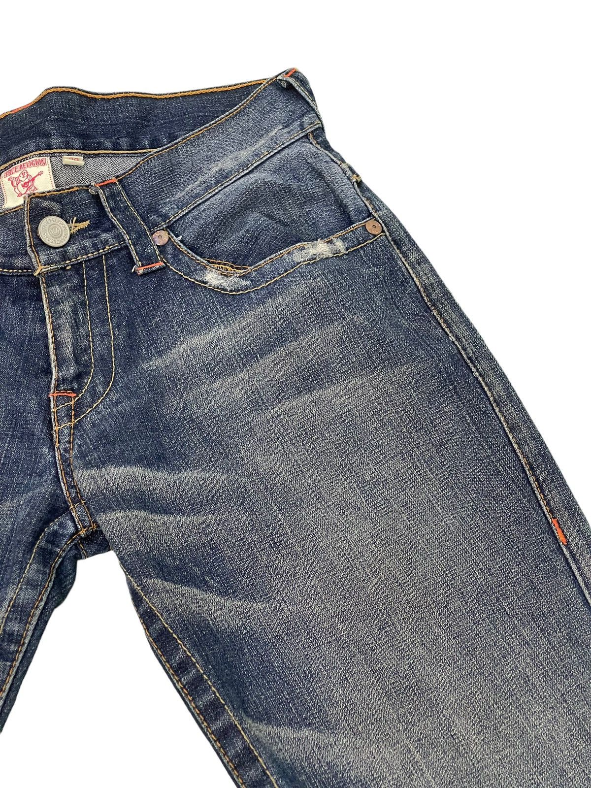 Japanese Brand Flare Jeans True Religion Low Rise Distres Boot Cut 5🟦3 Size US 30 / EU 46 - 9 Thumbnail