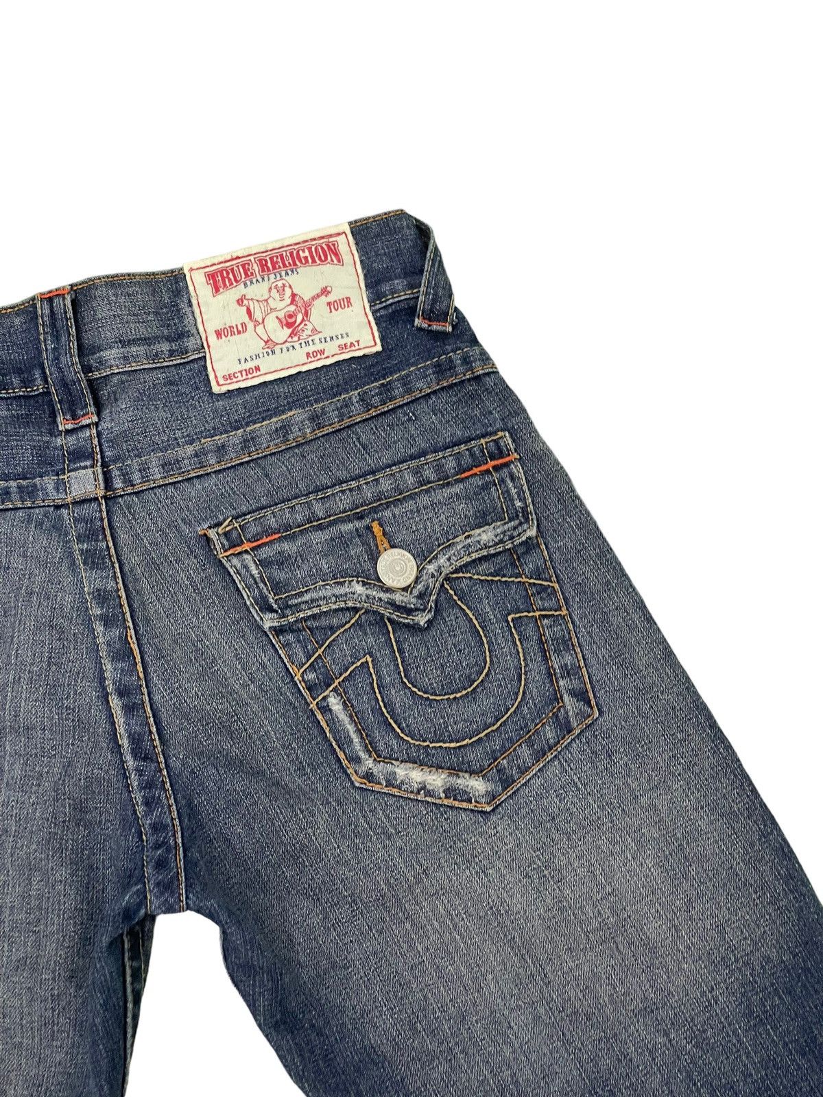 Japanese Brand Flare Jeans True Religion Low Rise Distres Boot Cut 5🟦3 Size US 30 / EU 46 - 18 Thumbnail
