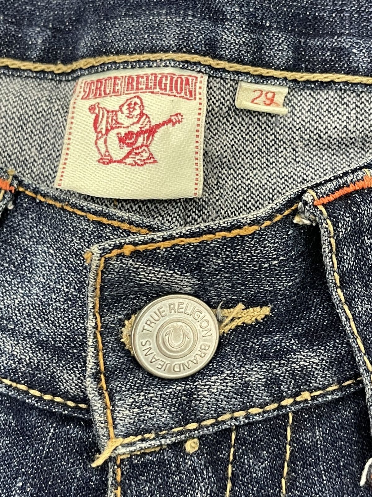 Japanese Brand Flare Jeans True Religion Low Rise Distres Boot Cut 5🟦3 Size US 30 / EU 46 - 19 Thumbnail