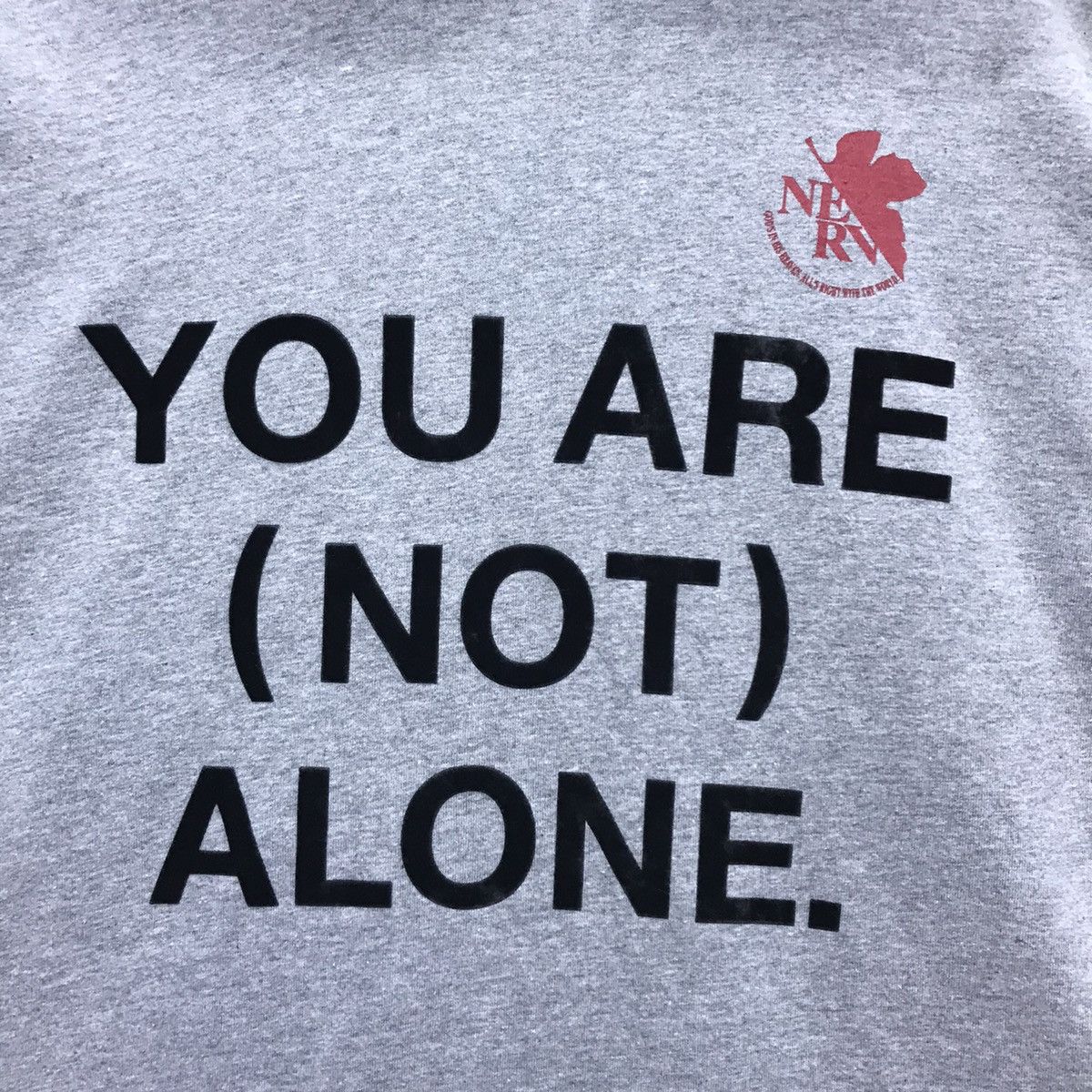 Anime × Cartoon Network Rare!! Evangelion YouAreNotAlone Spellout Hoodies tee Size US M / EU 48-50 / 2 - 5 Thumbnail