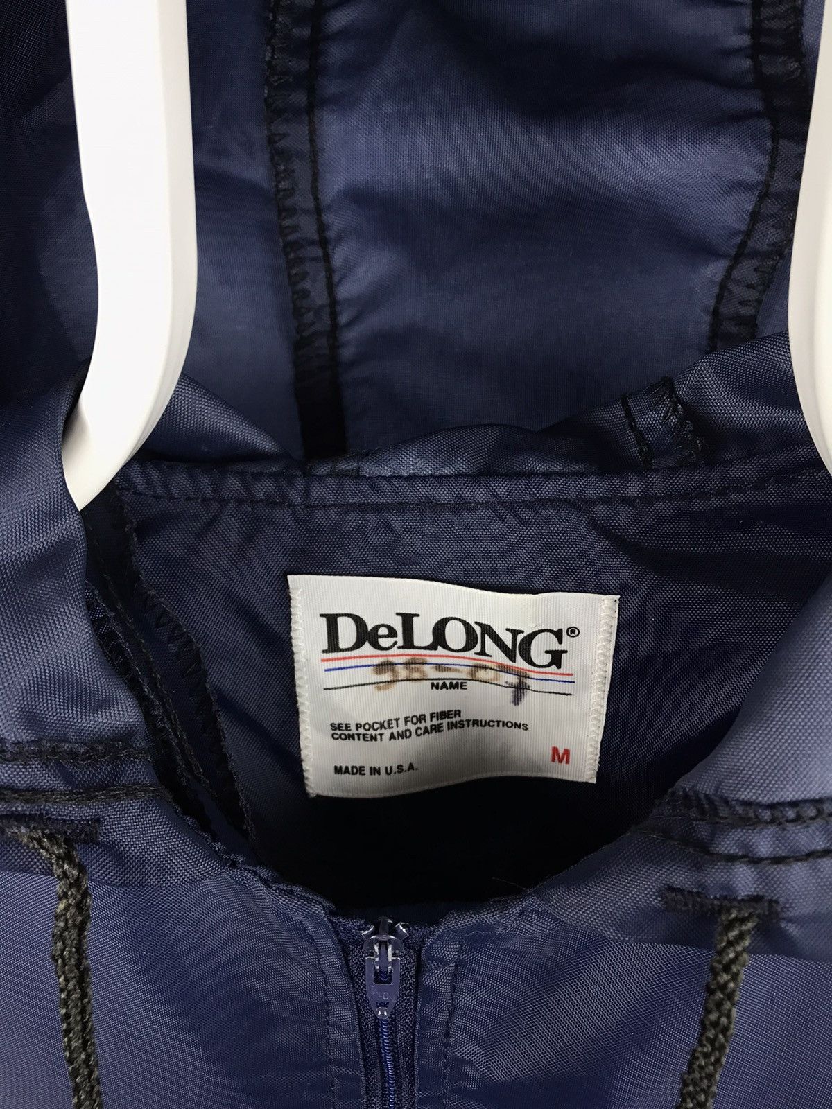 Delong × Vintage Vintage DeLong Satin Varsity Zip Jacket Track Aisz Big Logo Size US M / EU 48-50 / 2 - 3 Thumbnail