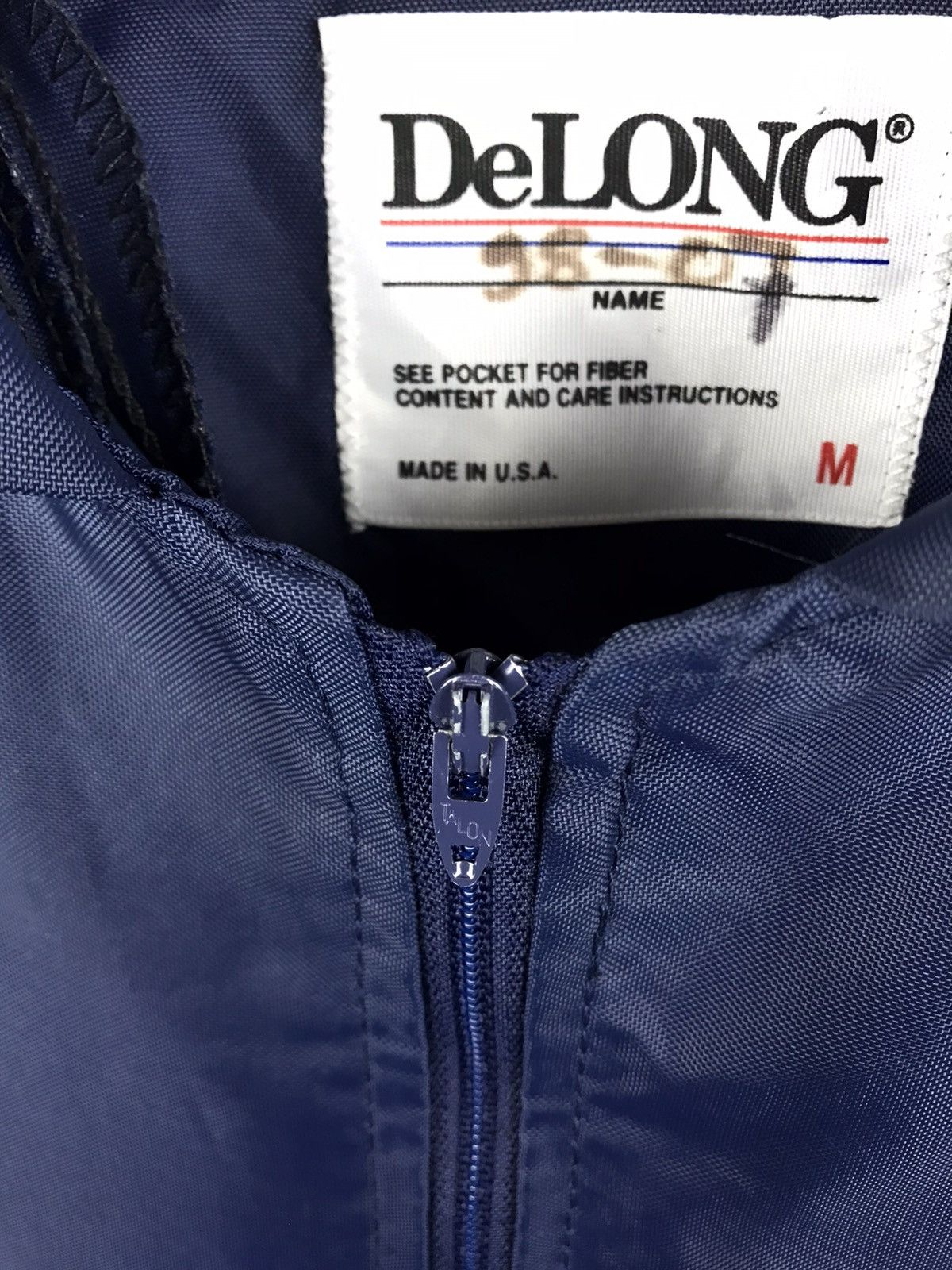 Delong × Vintage Vintage DeLong Satin Varsity Zip Jacket Track Aisz Big Logo Size US M / EU 48-50 / 2 - 4 Thumbnail