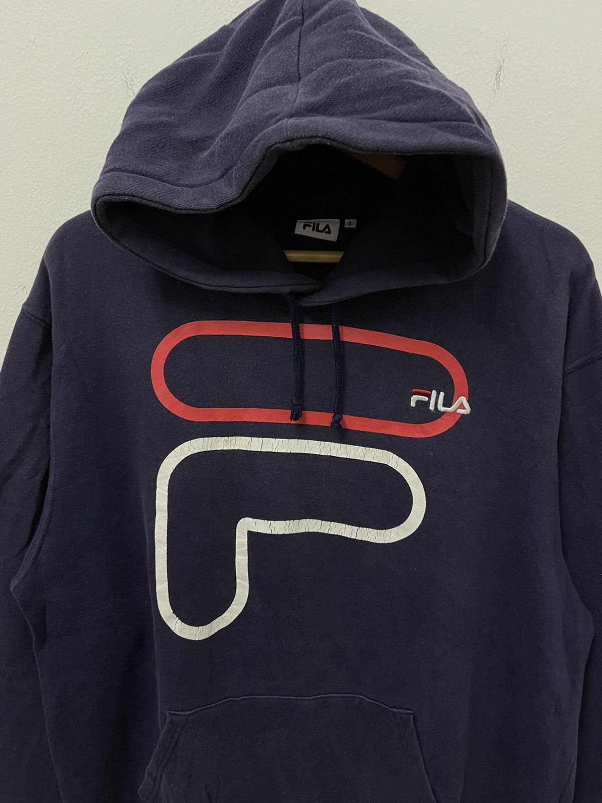 Fila × Japanese Brand × Vintage Vintage Fila Big Log Printed HoodieSweatshirt Size US L / EU 52-54 / 3 - 2 Thumbnail