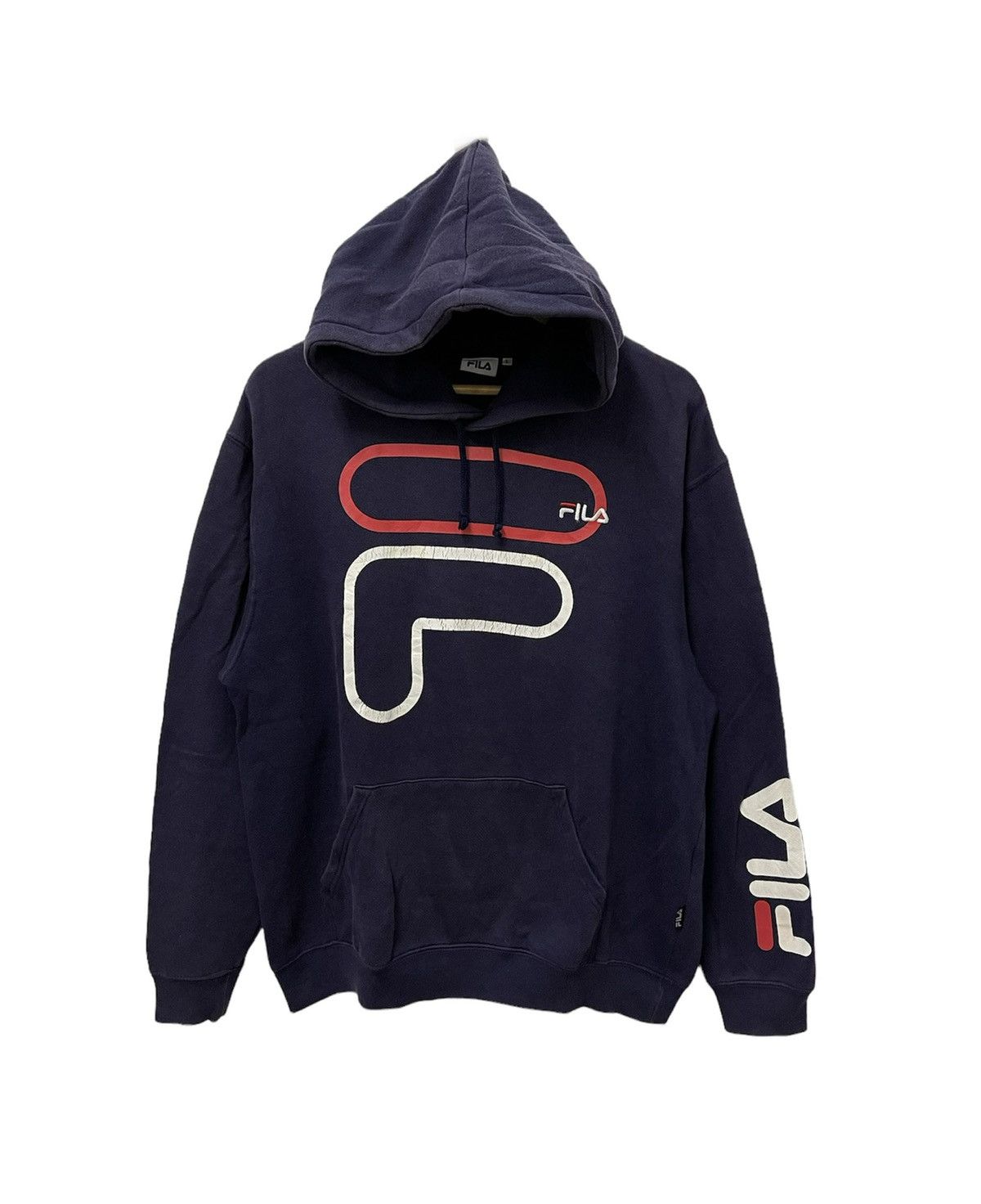 Fila × Japanese Brand × Vintage Vintage Fila Big Log Printed HoodieSweatshirt Size US L / EU 52-54 / 3 - 1 Thumbnail
