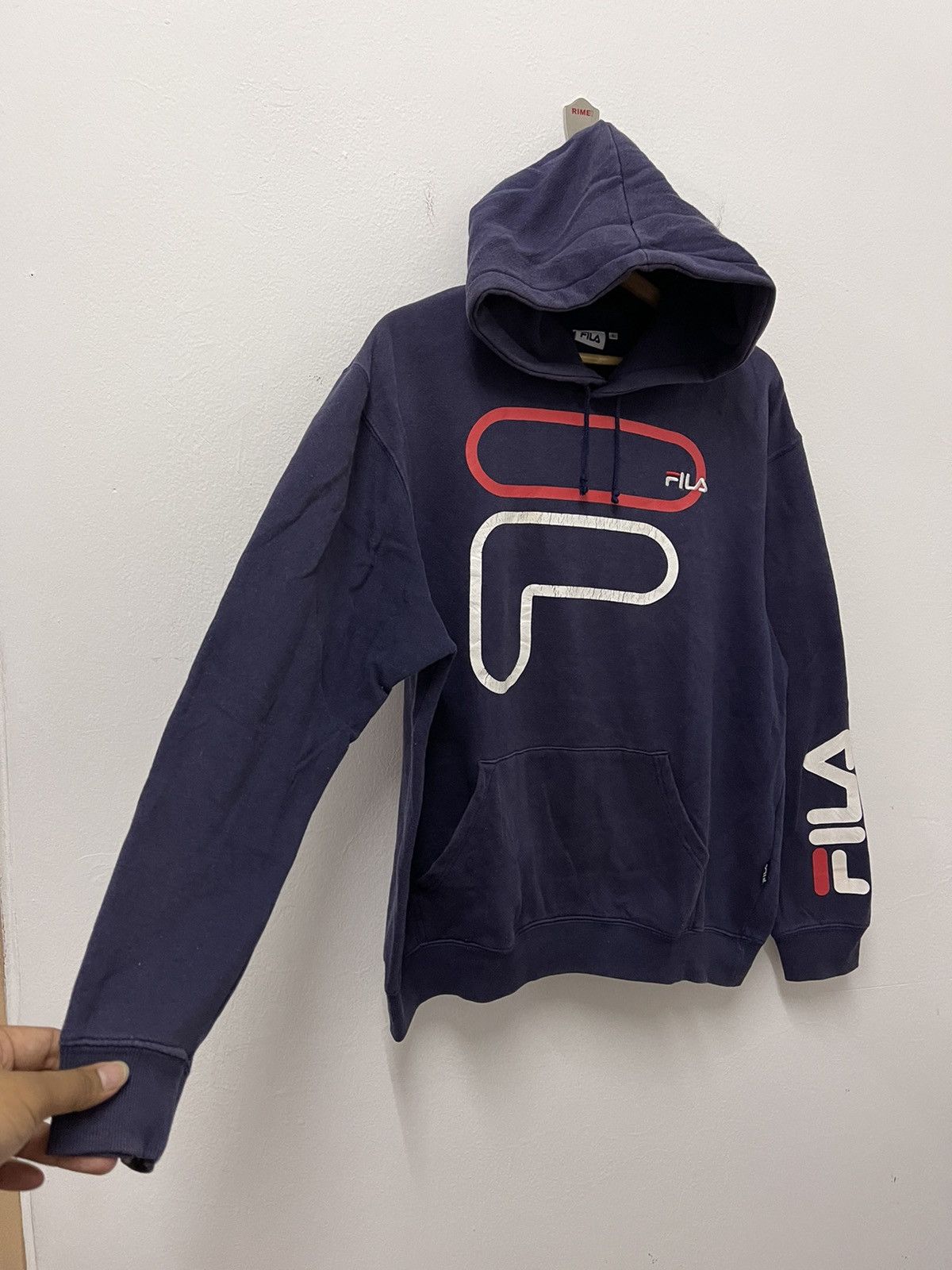 Fila × Japanese Brand × Vintage Vintage Fila Big Log Printed HoodieSweatshirt Size US L / EU 52-54 / 3 - 6 Thumbnail
