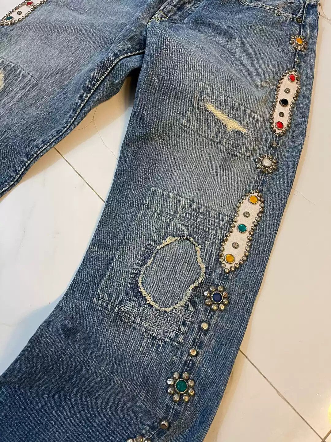 Kapital Kapital Gem Patched Jeans DMGD Size US 30 / EU 46 - 3 Thumbnail