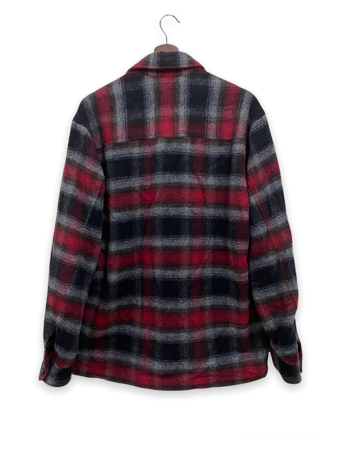 Flannel × Japanese Brand × Uniqlo VINTAGE JAPANESE BRAND WOOL CHECKERED FLANNEL JACKET Size US L / EU 52-54 / 3 - 6 Thumbnail